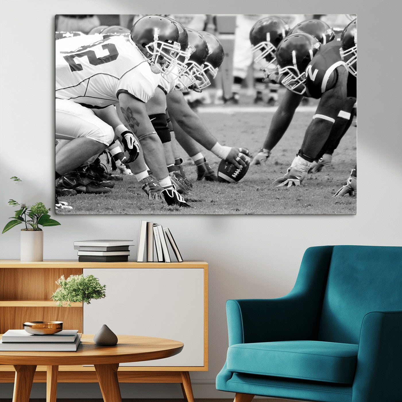 -American Football Player Wall Art Canvas Print