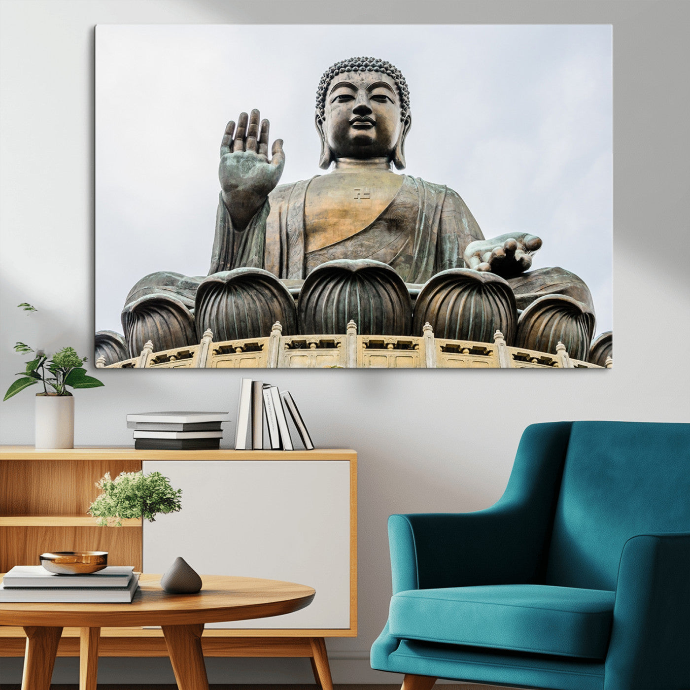 -Buddha Statue Wall Art Canvas Print