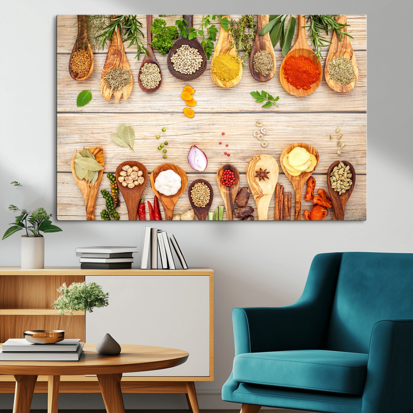 -Kitchen Spice on the Table Wall Art, Kitchen Spice Wall Art Canvas Print