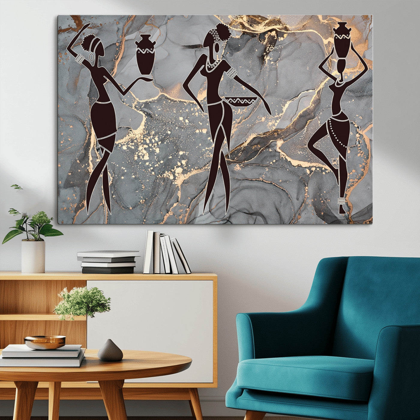 25097-MGV-CV-36X24-Abstract African Womens Art Canvas Print