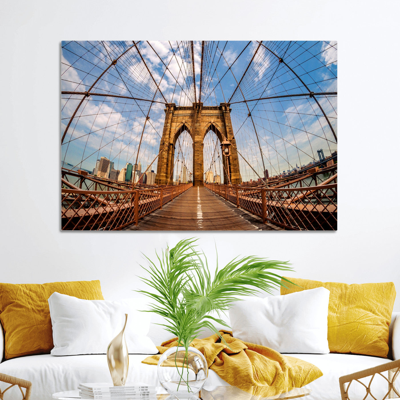 -Brooklyn Bridge Manhattan Wall Art Canvas Print