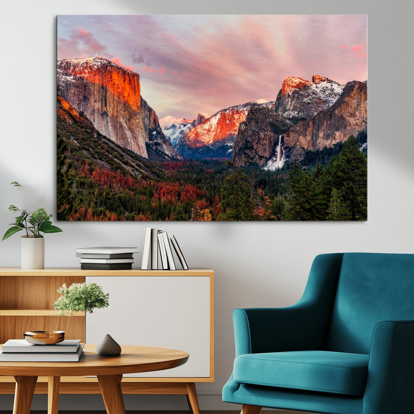 -Yosemite Half Dome Wall Art Canvas Print El Capitan