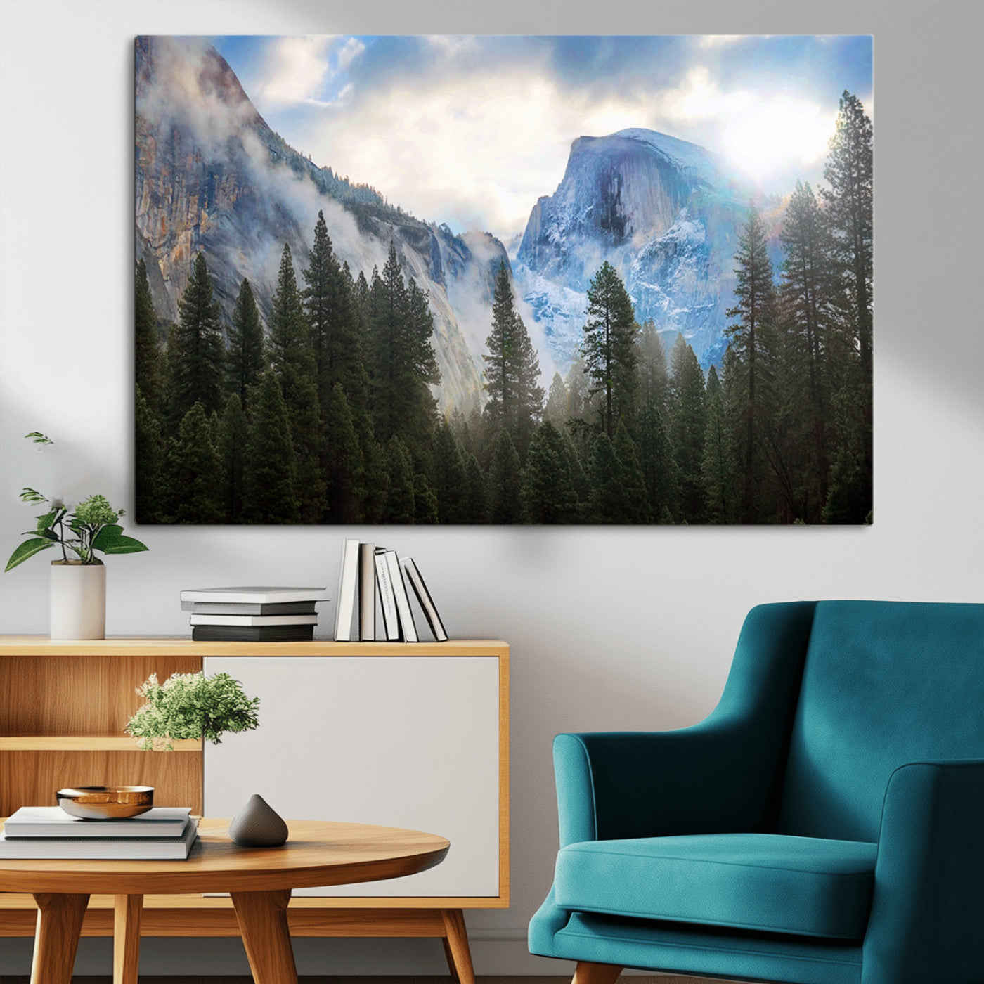 -Half Dome Yosemite Calinia Wall Art Canvas Print El Capitan