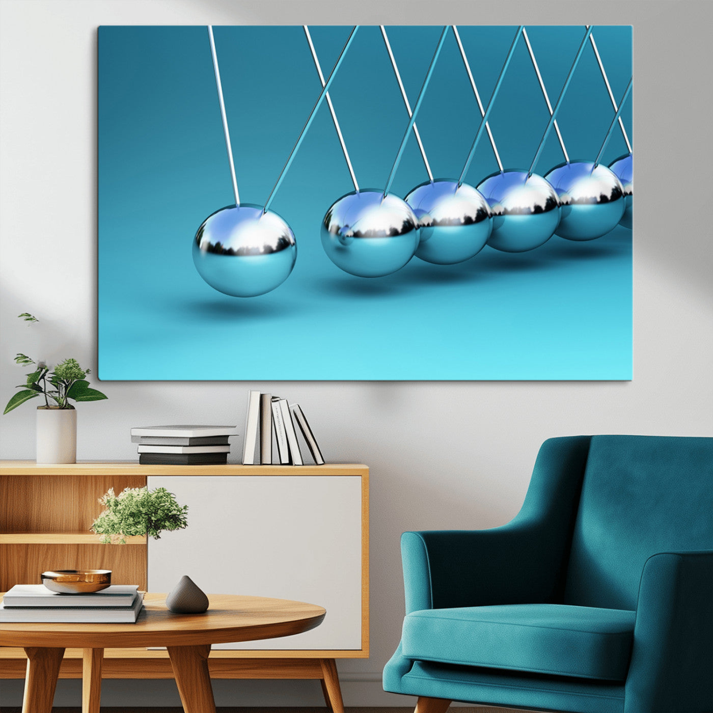 -Wall Art Newton's Cradle Canvas Print, Framed Newton Cradle Canvas Print