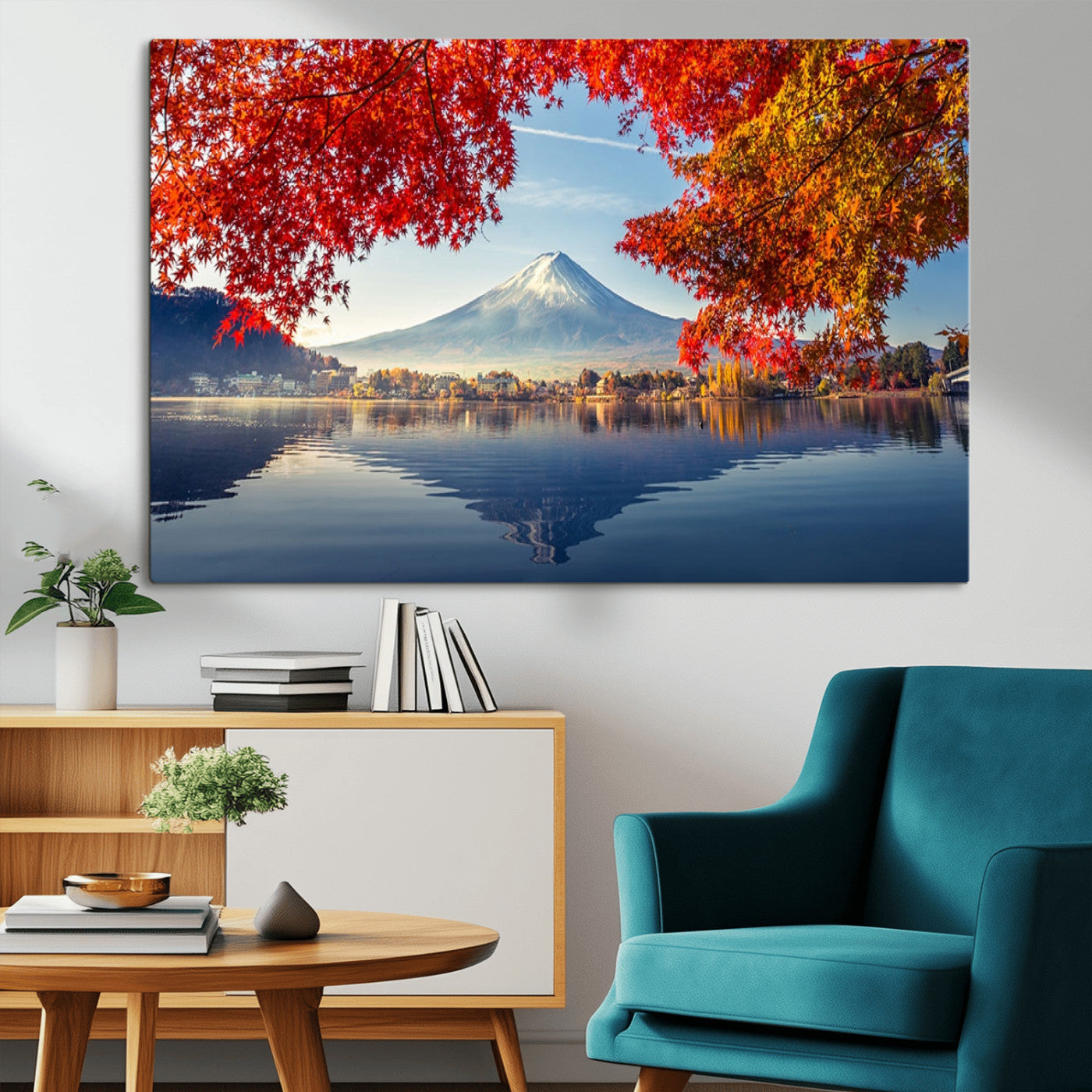 -Mount Fuji Canvas Wall Art Japan Autumn Mountain Canvas Print Wall Art