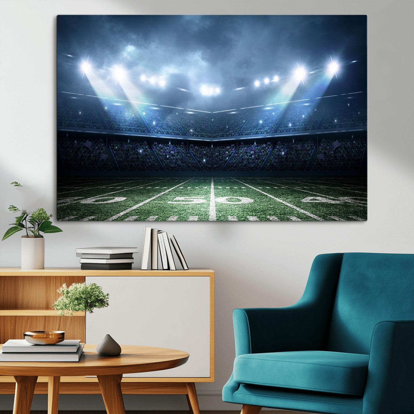 74741-MGV-CV-36X24-American Football Stadium Wall Art Canvas, American Football Stadium Canvas Print