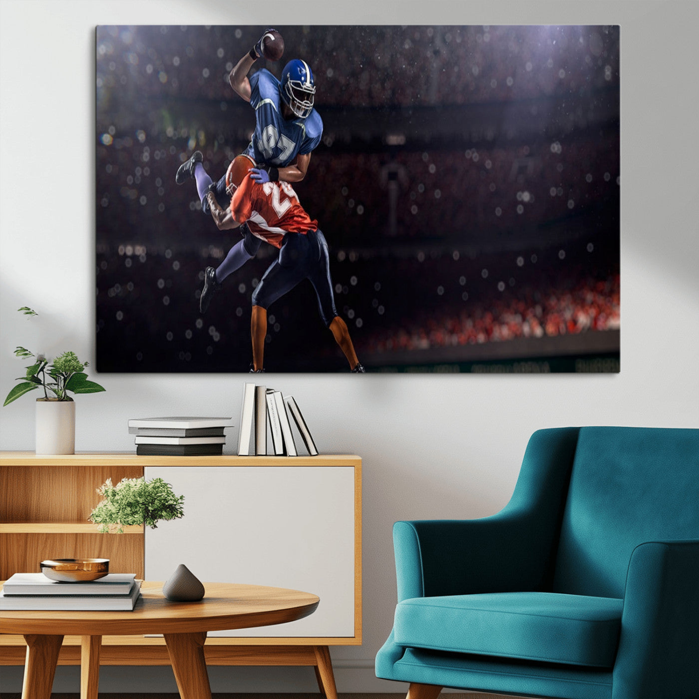 68009-MGV-CV-36X24-American Football Wall Art Canvas Print, Stadium Sport Wall Art Print