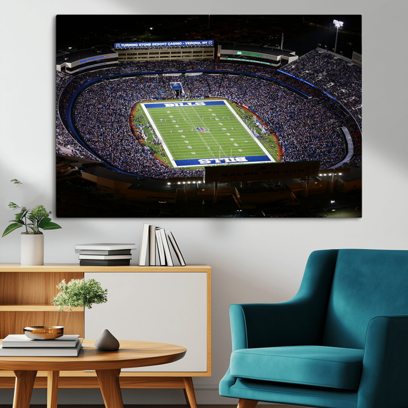 19030-MGV-CV-36X24-Buffalo Bills NFL Football Team Print - Highmark Stadium Wall Art Canvas Print