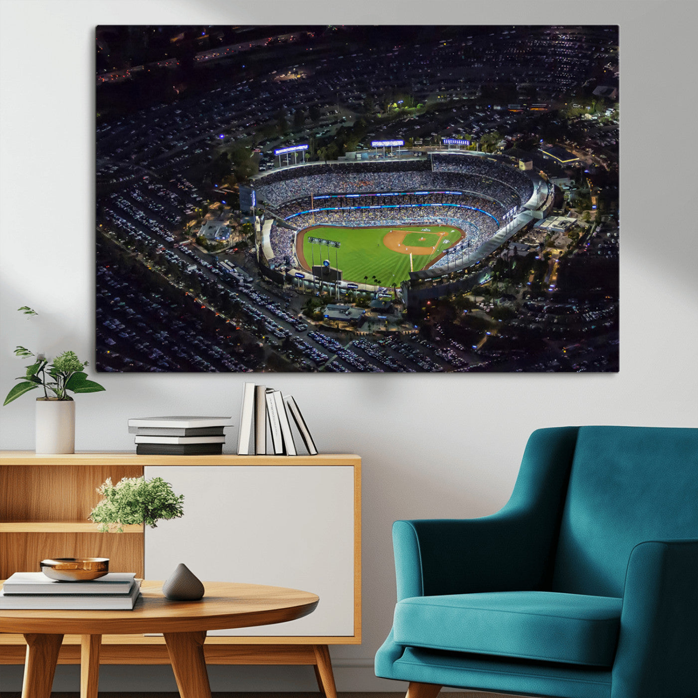20932-MGV-CV-36X24-Los Angeles Dodgers Dodger Stadium Wall Art Canvas Print - MLB Baseball Stadium