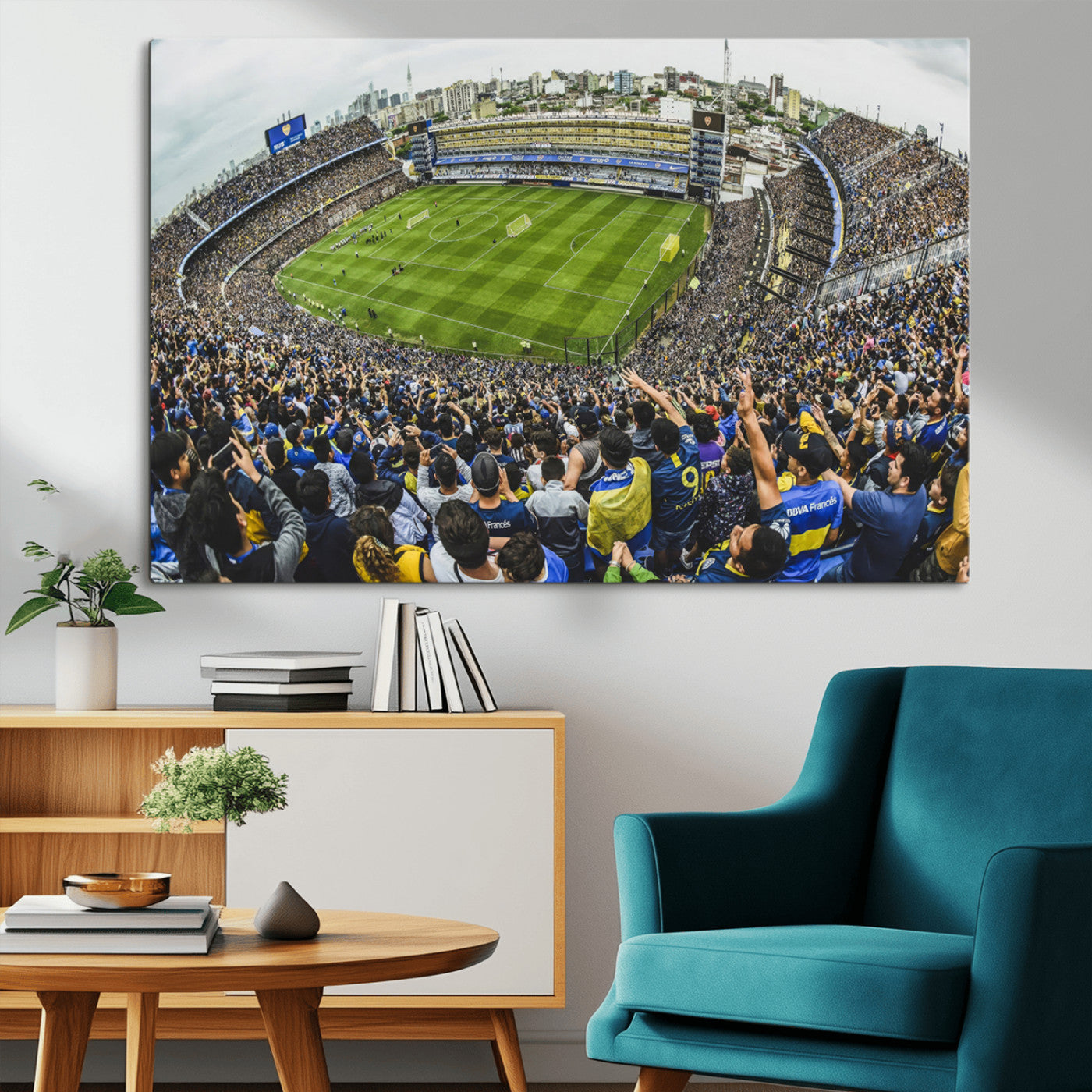63839-MGV-CV-36X24-Boca Juniors Soccer Team Print Wall Art - Buenos Aires Bombonera Stadium Canvas Print