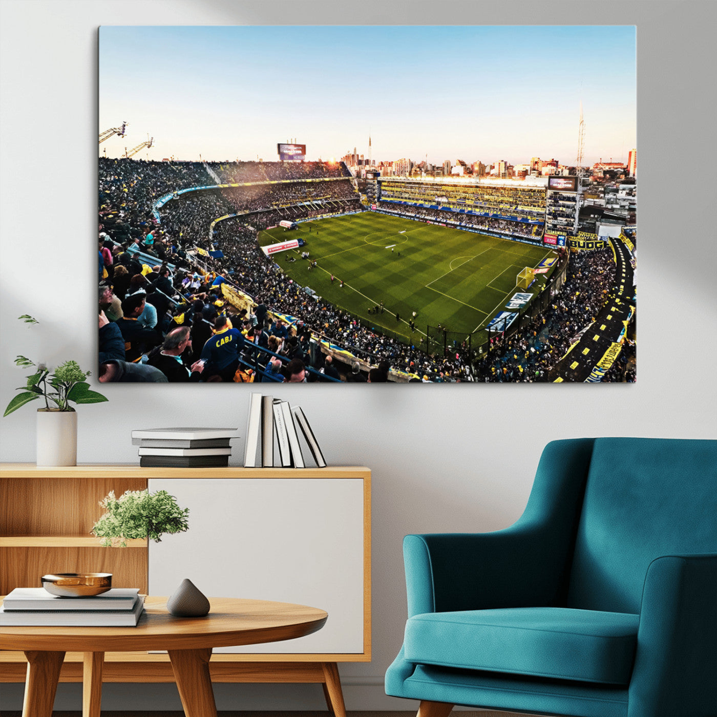 50105-MGV-CV-36X24-Boca Juniors Soccer Team Print - Buenos Aires Bombonera Stadium Wall Art Canvas Print