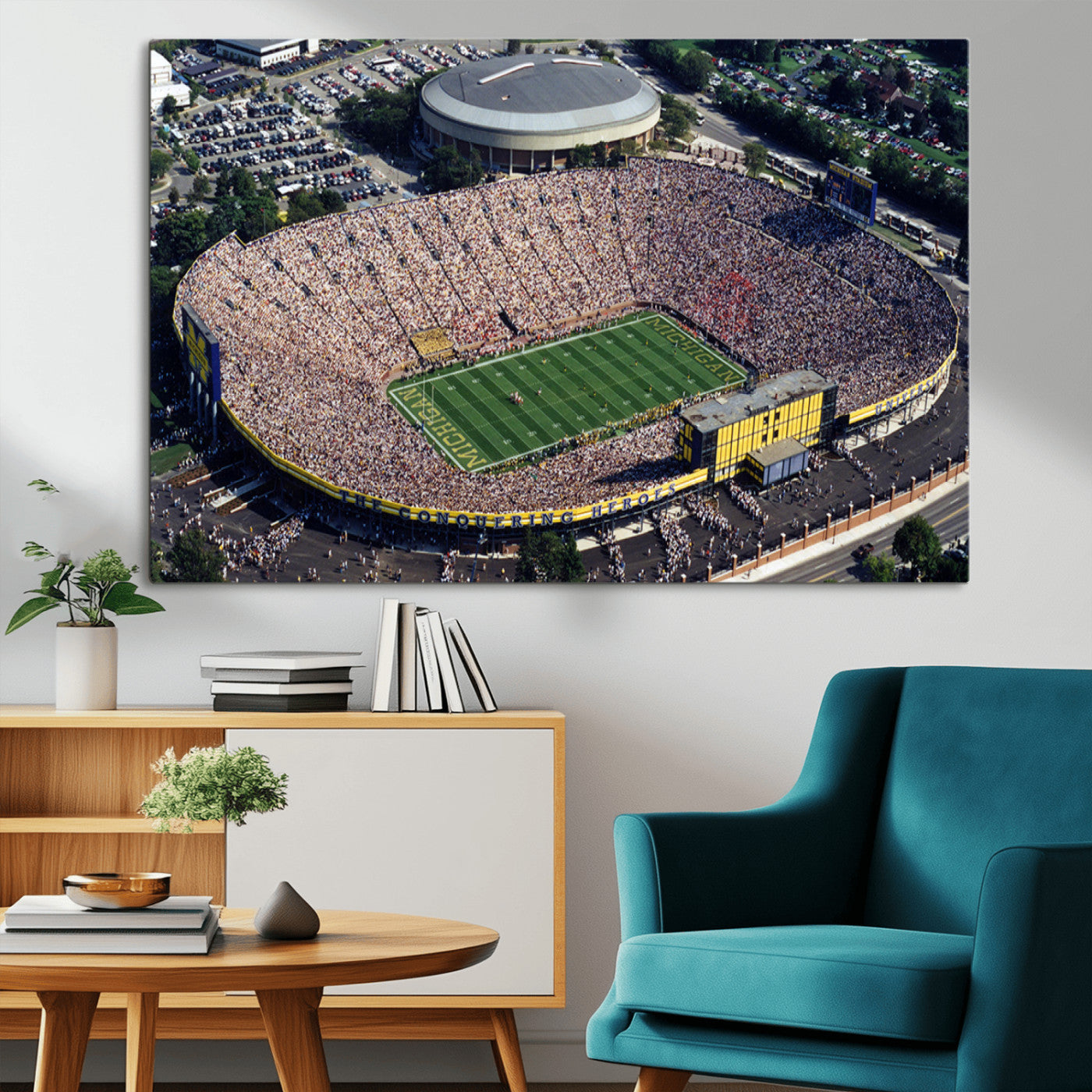 -Michigan Wolverines Football Team Print - Ann Arbor Michigan Stadium Print, Michigan Wolverines
