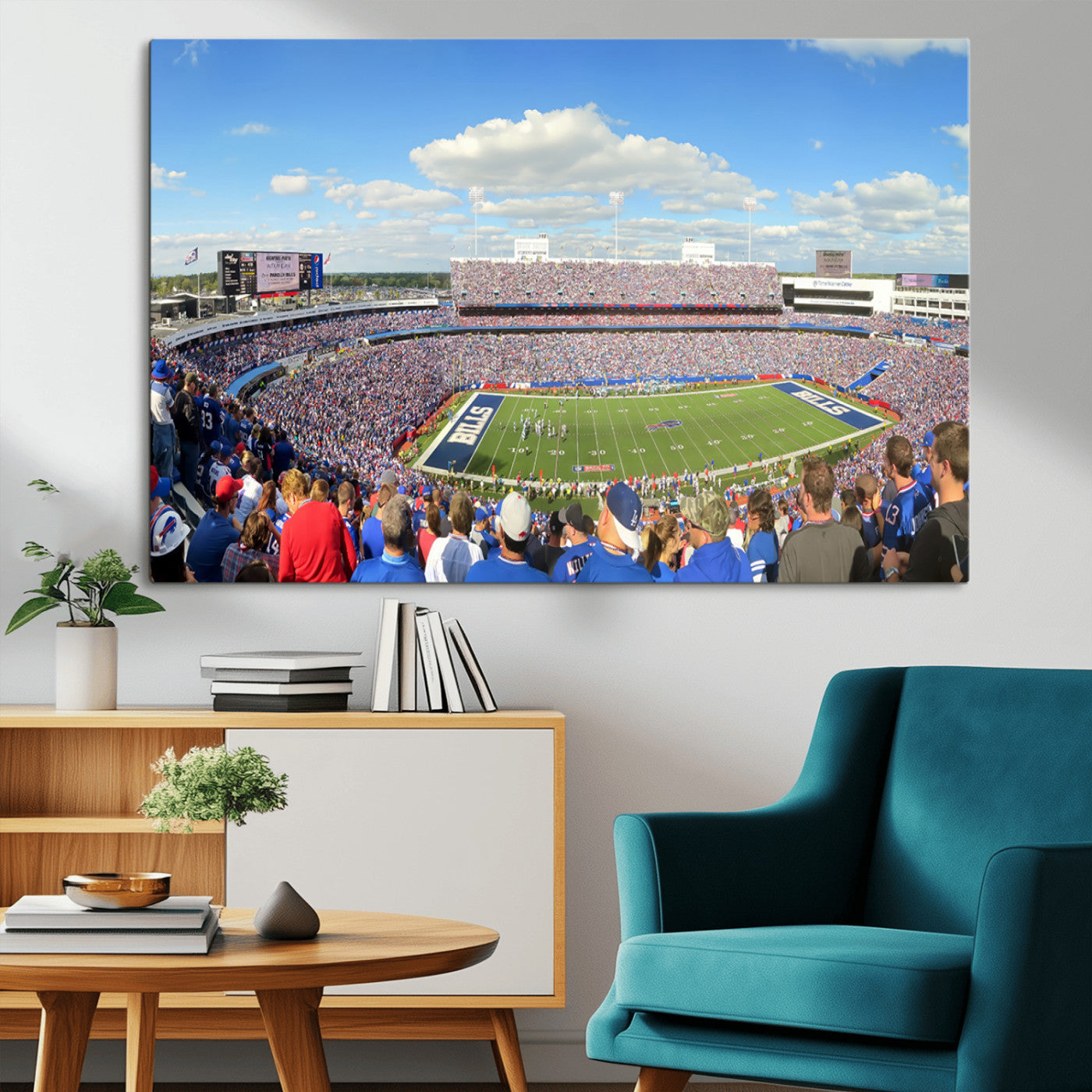 35302-MGV-CV-36X24-Buffalo Bills NFL Football Team Print - Buffalo Highmark Stadium Wall Art Canvas Print