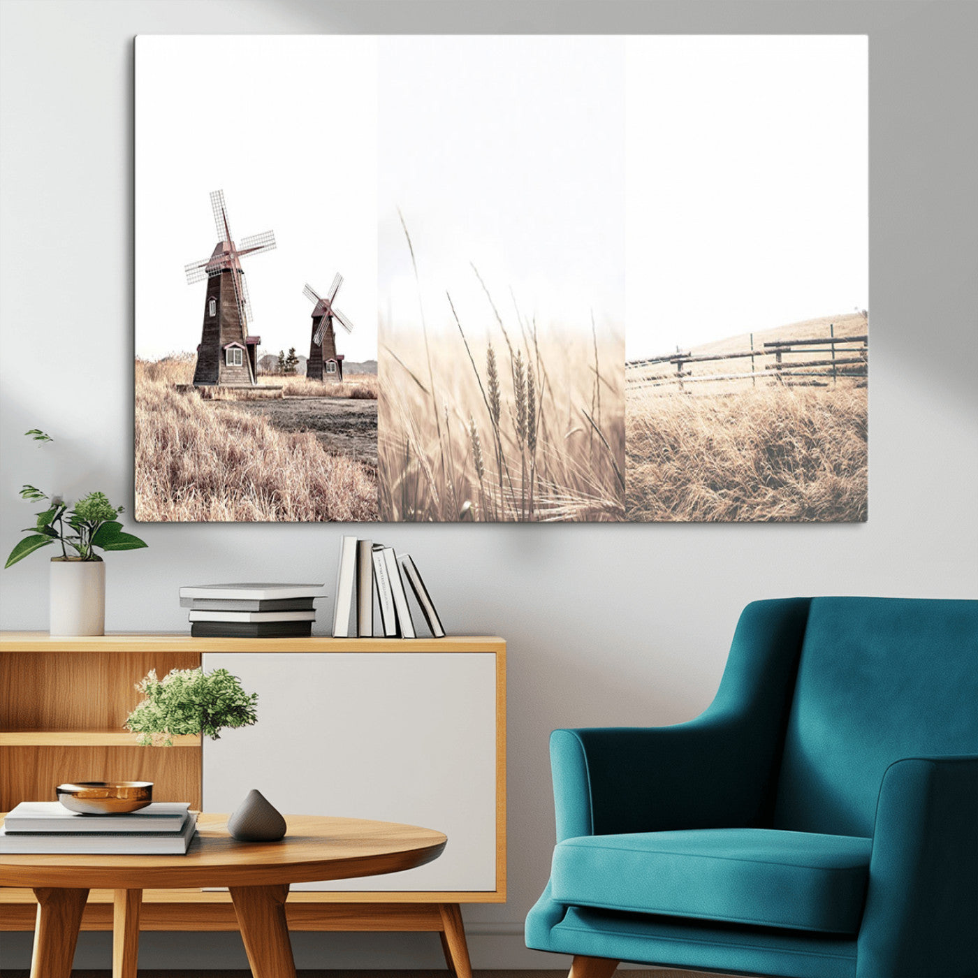 56649-MGV-CV-36X24-Farm Prints Set, Farmhouse Wall Art Canvas, Country House Decor, Country House Decor, Barn Print,