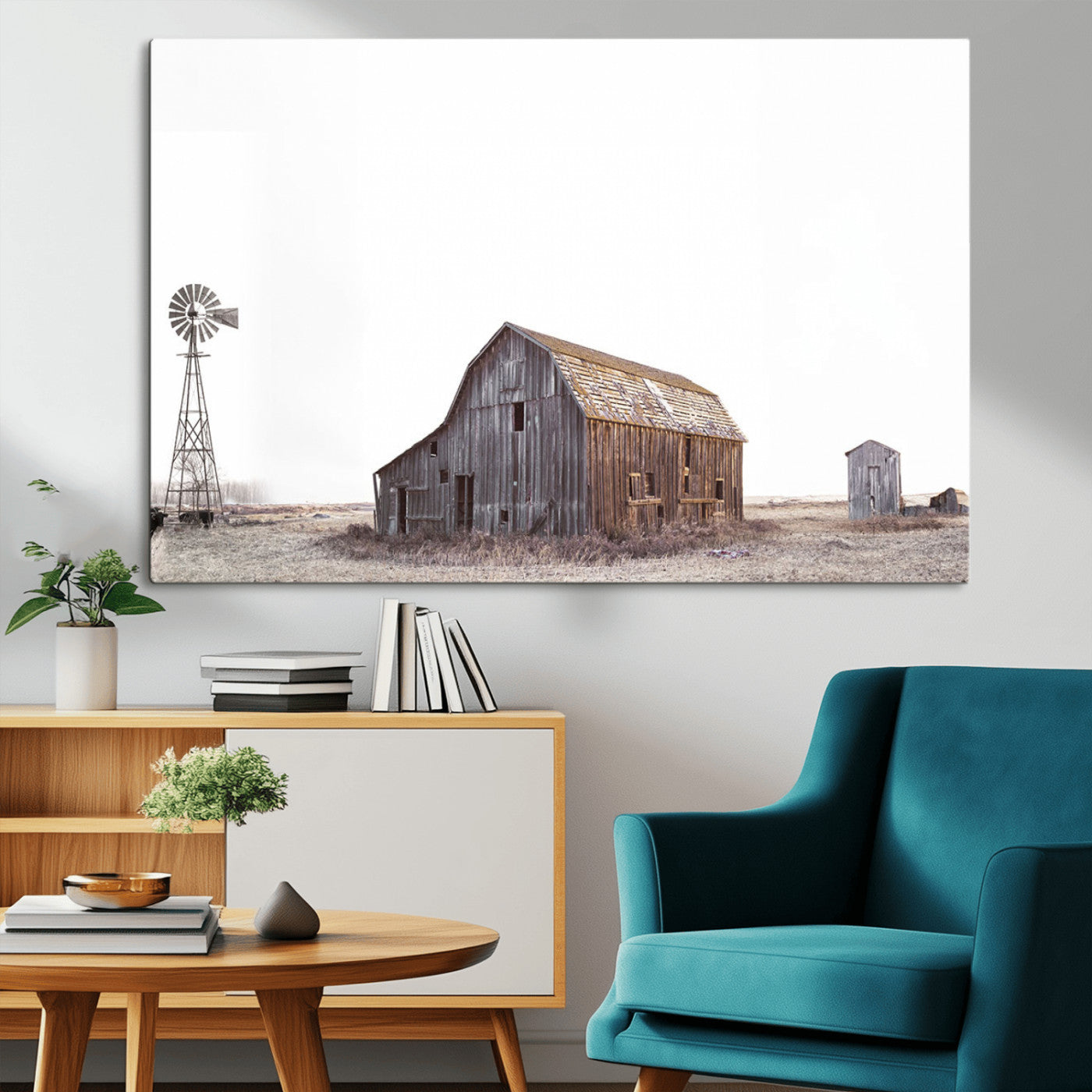 64560-MGV-CV-36X24-Farm Prints Set, Set of 6 Farmhouse Wall Art, Country House Decor