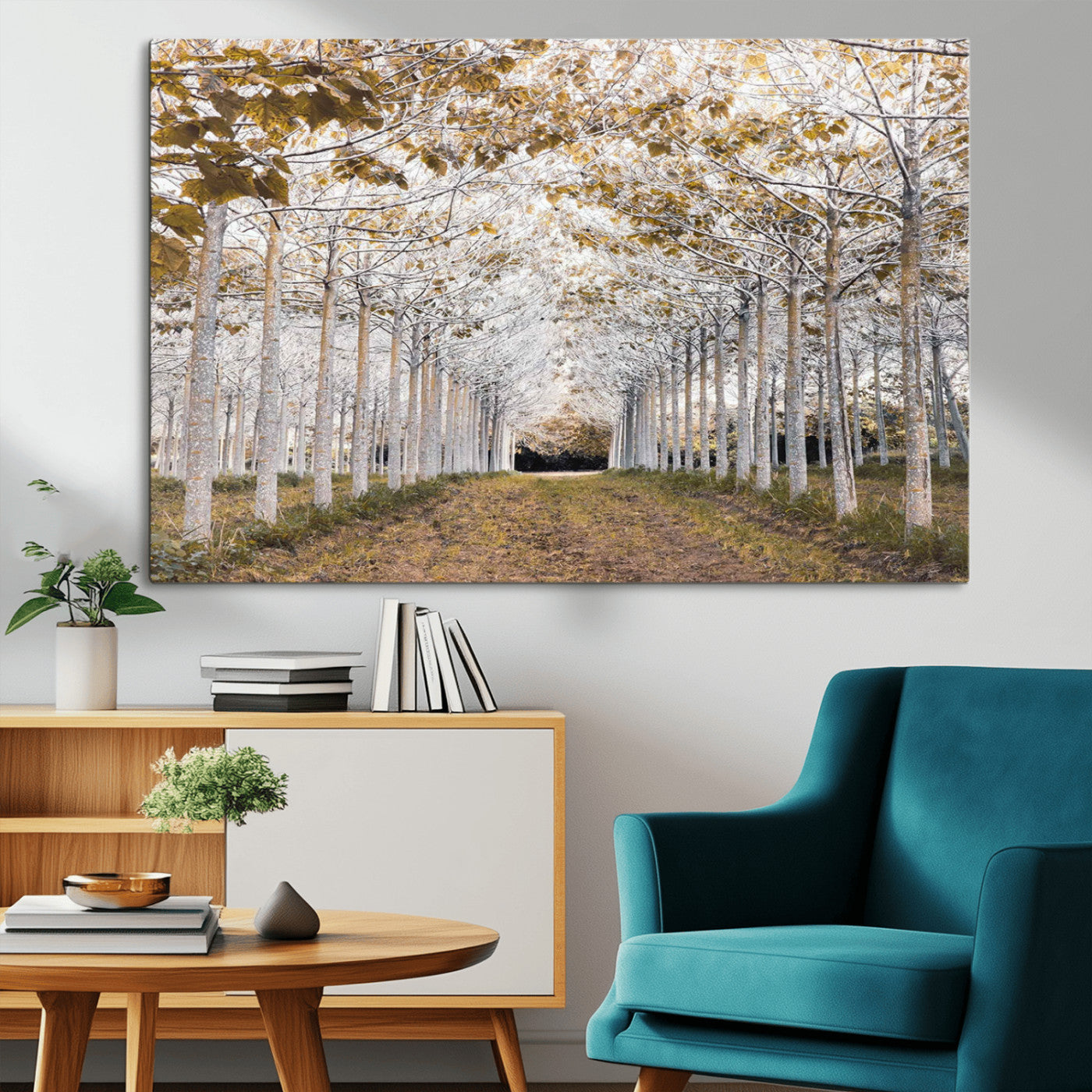 -Forest Grove Wall Art | Serene Pathway Canvas Print | Ready to Hang and Framed Nature Wall Decor for