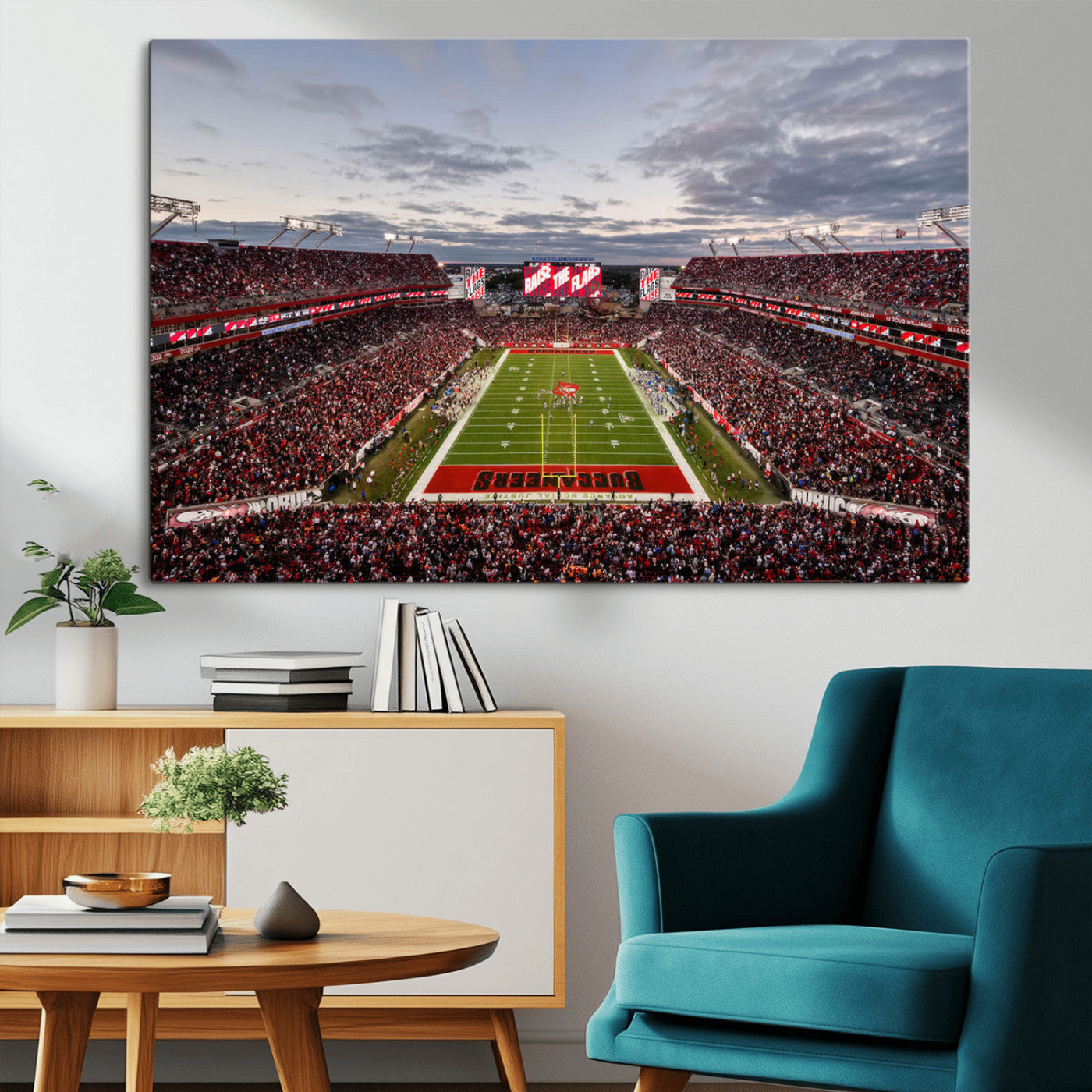 -Florida Tampa Raymond James Stadium Wall Art Canvas Print - NFL Football Stadium Print Canvas
