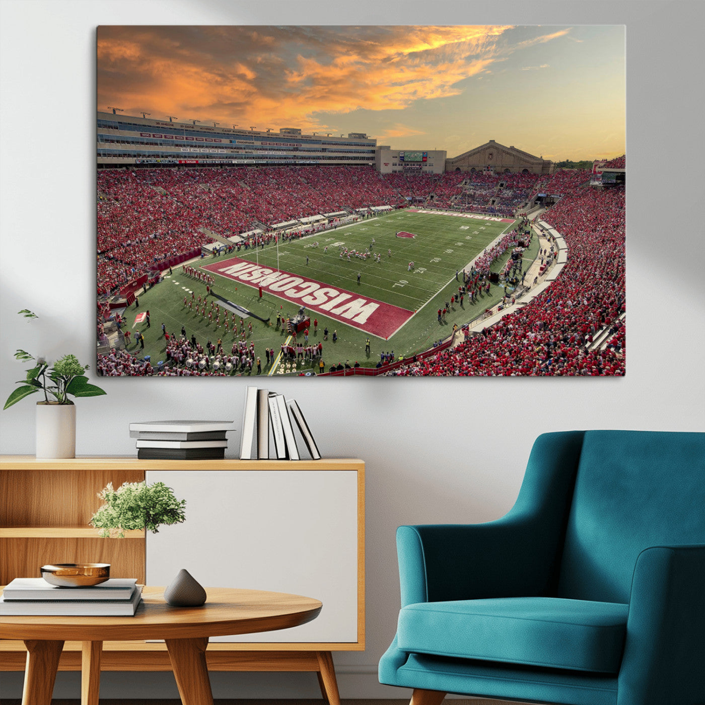 -Camp Randall Stadium Wisconsin Badgers Large Wall Art Canvas Print | College Football Stadium Wall