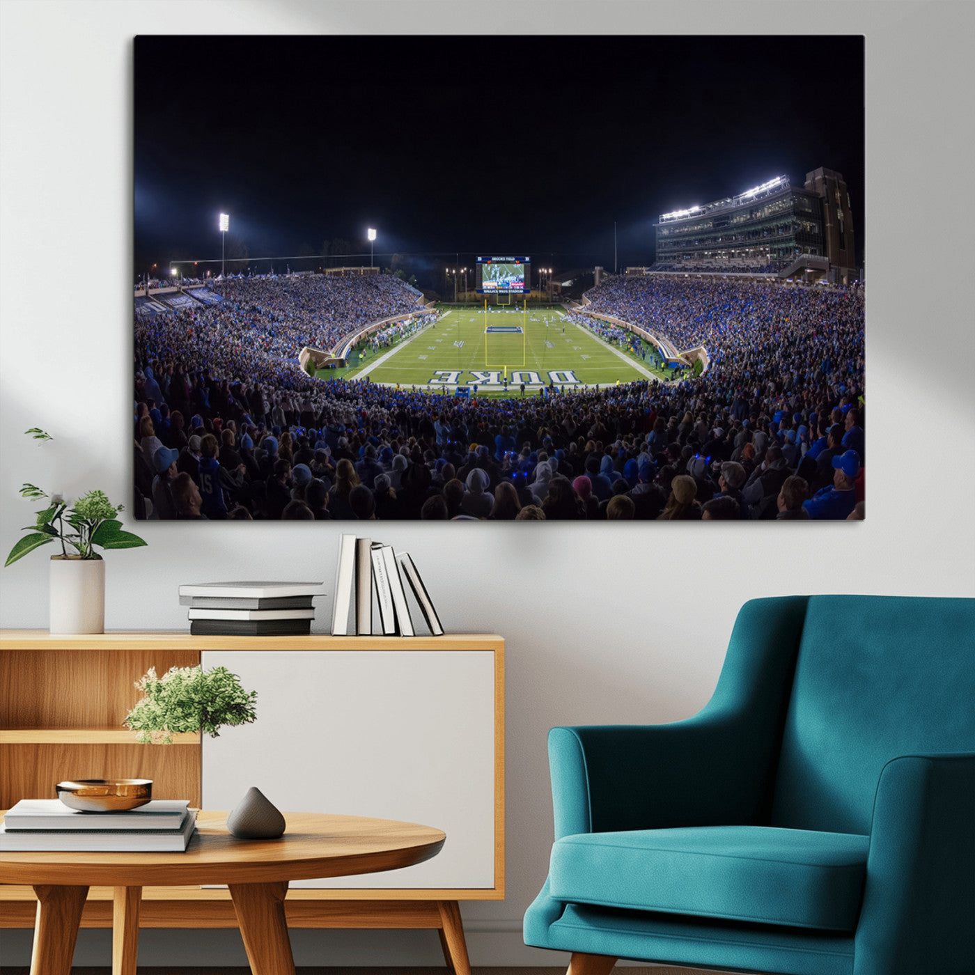 21070-MGV-CV-36X24-Duke University Blue Devils Football Team Print - Durham Wallace Wade Stadium Wall Art Canvas Print