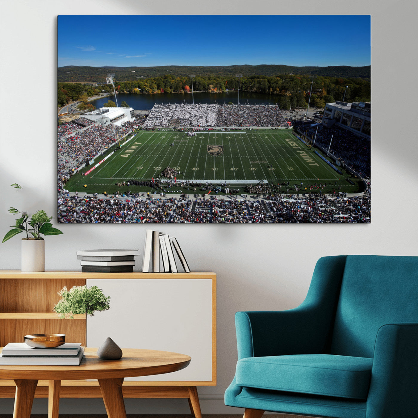 -Army Black Knights Football Team Print - West Point Michie Stadium Wall Art Canvas Print