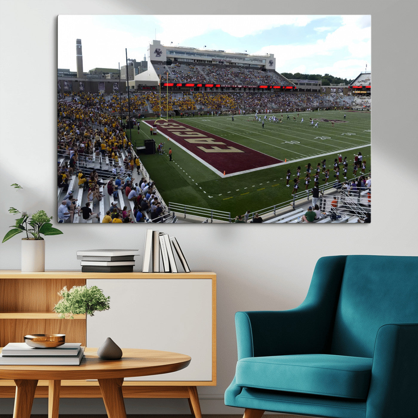 -Boston College Eagles Football Team Print - Boston Alumni Stadium Wall Art Canvas Print