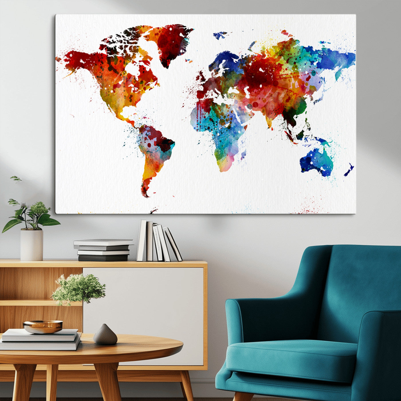 94085-MGV-CV-36X24-Push Pin World Map Canvas Print – Travel Tracker Wall Art for Couples, Perfect Anniversary Gift for Home or Office Decor