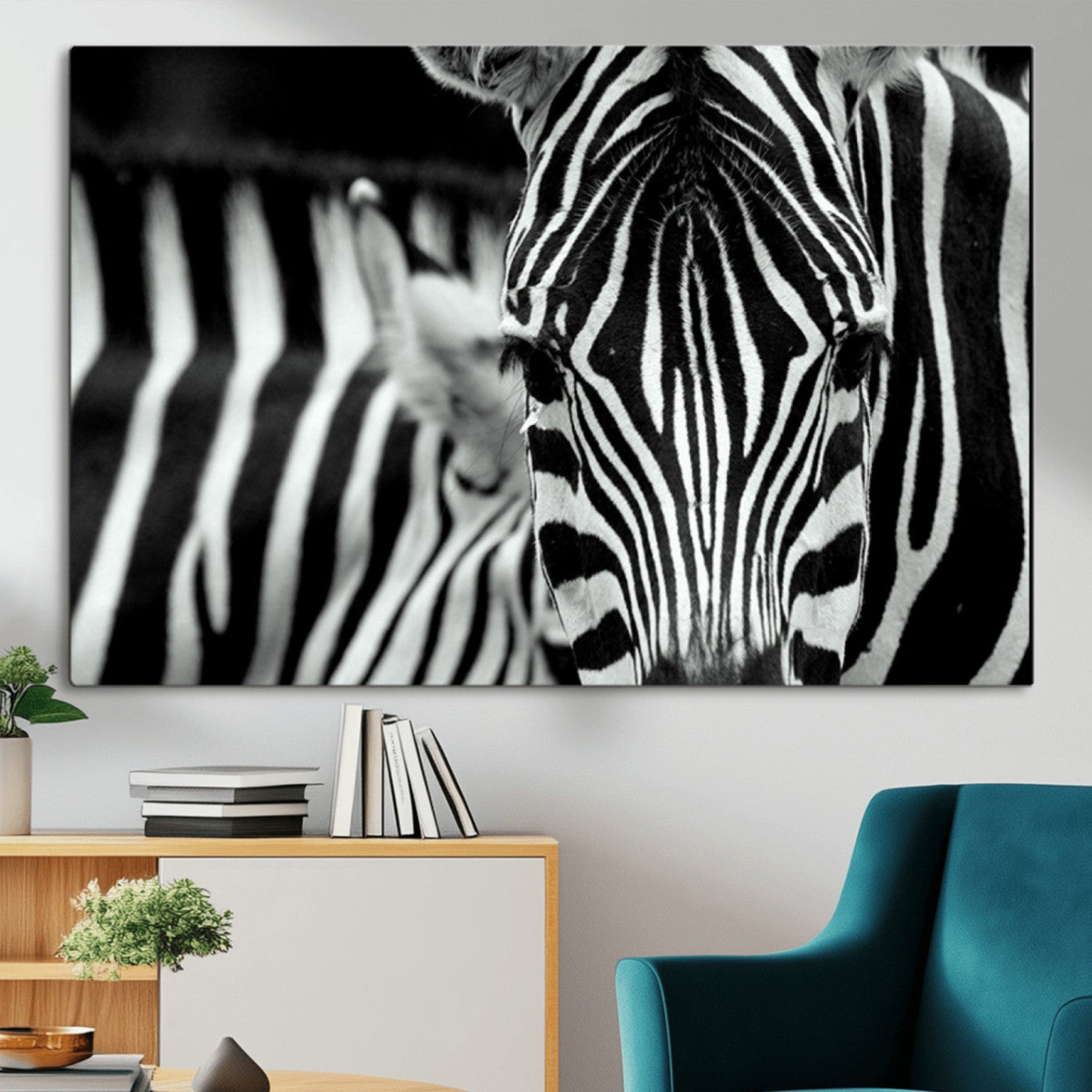 MGV-CV-36X24 - Large Wall Art Close Taken Zebra Canvas Print