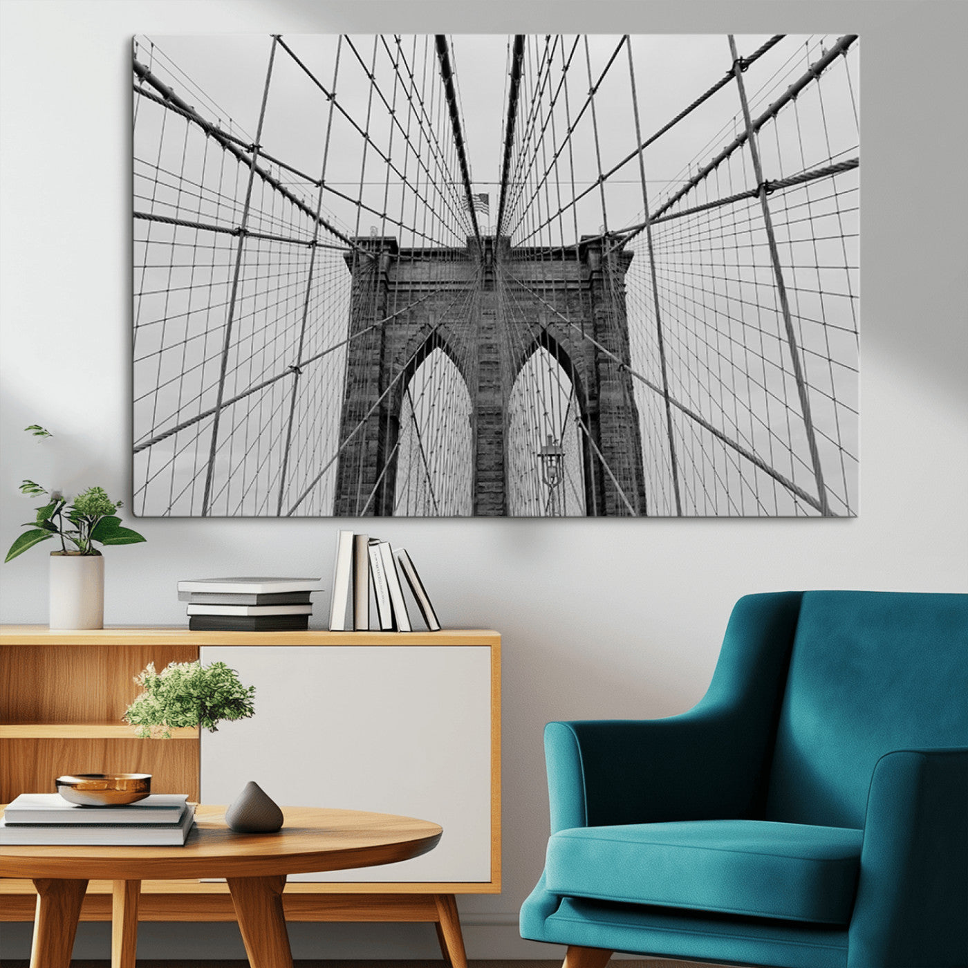 -Large Brooklyn Bridge Wall Art Canvas Print
