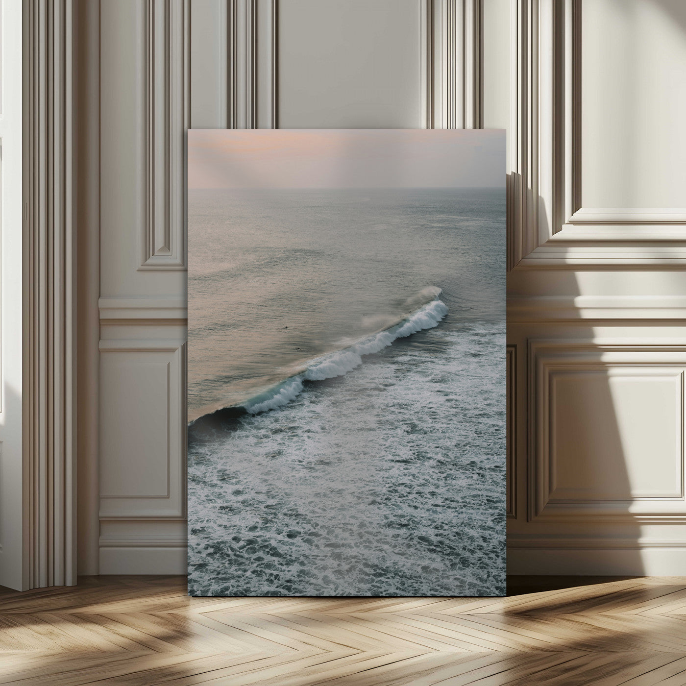 -Ocean Waves Wall Art Canvas Print – Framed Coastal Serenity Relaxing Ocean Scene Artwork for Home Office