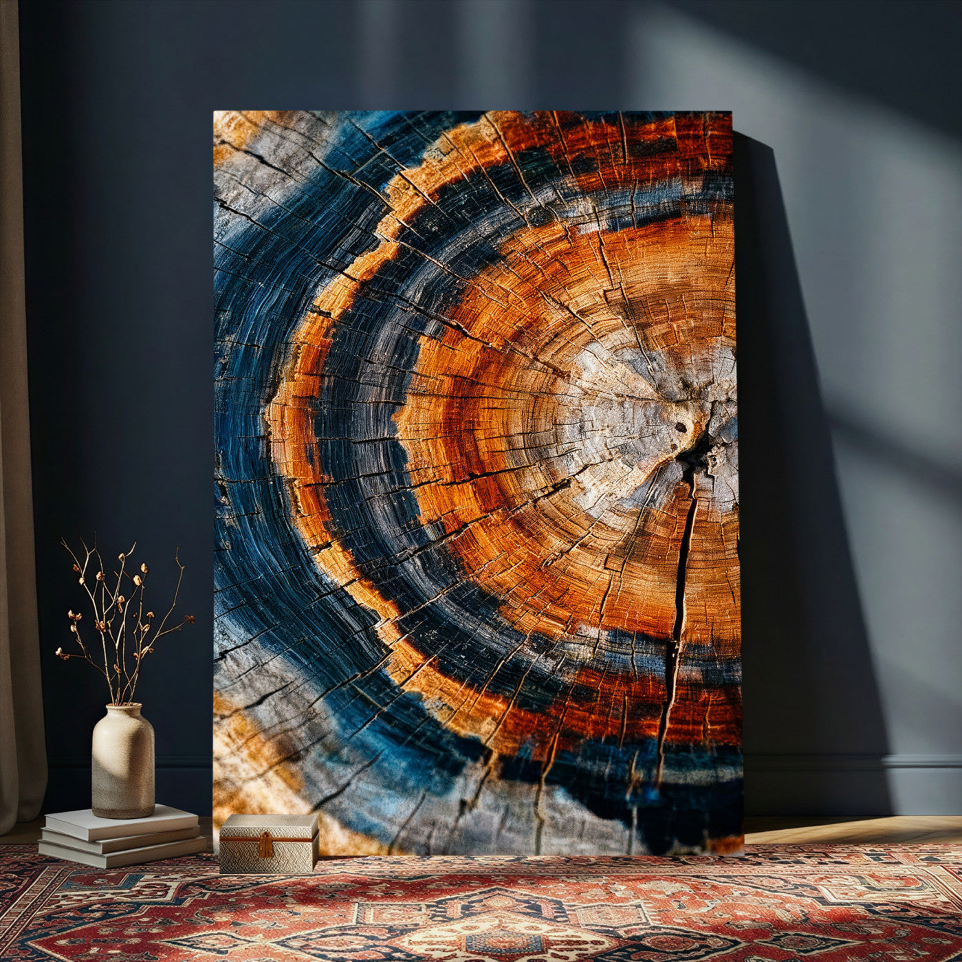 92693966C-MGV-CV-24X36 - Abstract Wood Grain Canvas Print, Tree Ring Pattern Wall Art, Framed Canvas Ready to Hang