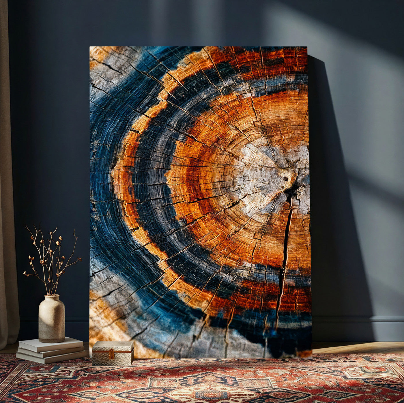 92693966C-MGV-CV-24X36 - Abstract Wood Grain Canvas Print, Tree Ring Pattern Wall Art, Framed Canvas Ready to Hang