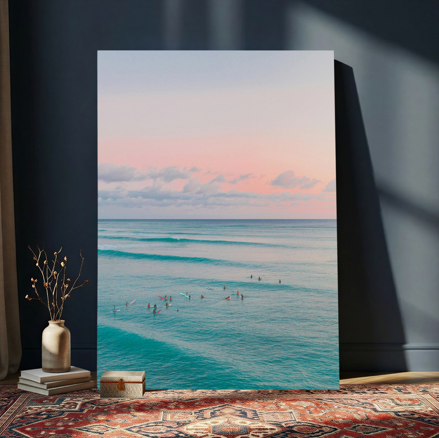 43011896-MGV-CV-24X36 - Beach Walk Wall Art Canvas Print – Soft Coastal Photography Artwork Print for Bedroom, Living Room, and Serene Home Decor