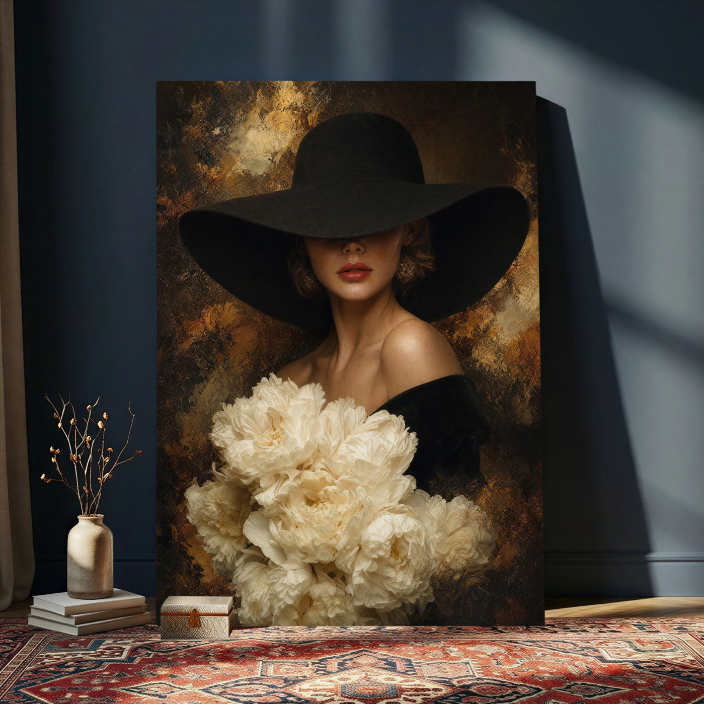 63967705-MGV-CV-24X36 - Glamour Woman Portrait Canvas Wall Art, Elegant Patel Women Portrait Print