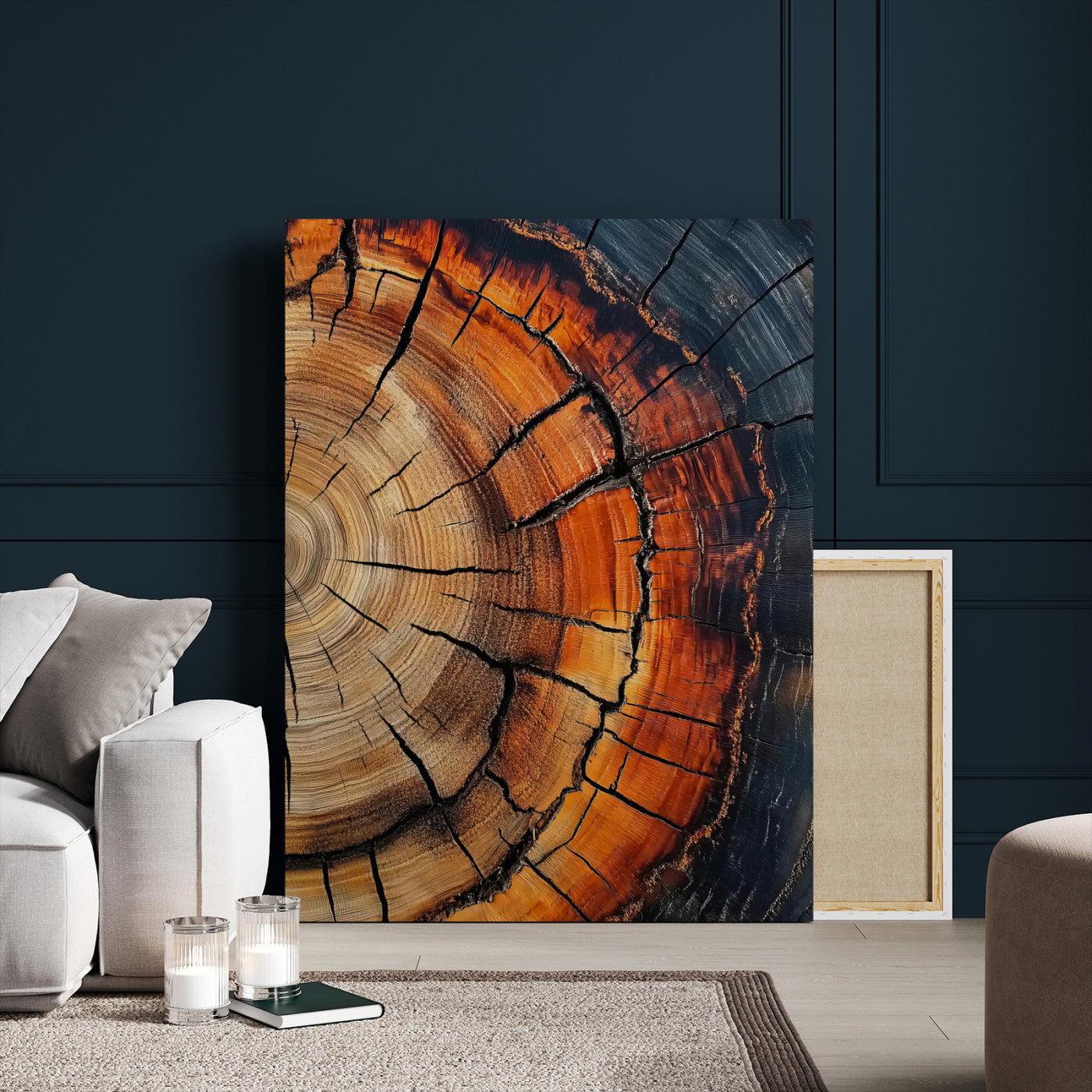 87104387-MGV-CV-24X36-Rustic Wood Wall Art Canvas Print – Framed Nature Earthy Tones Landscape Artwork for Home Office, Living Room