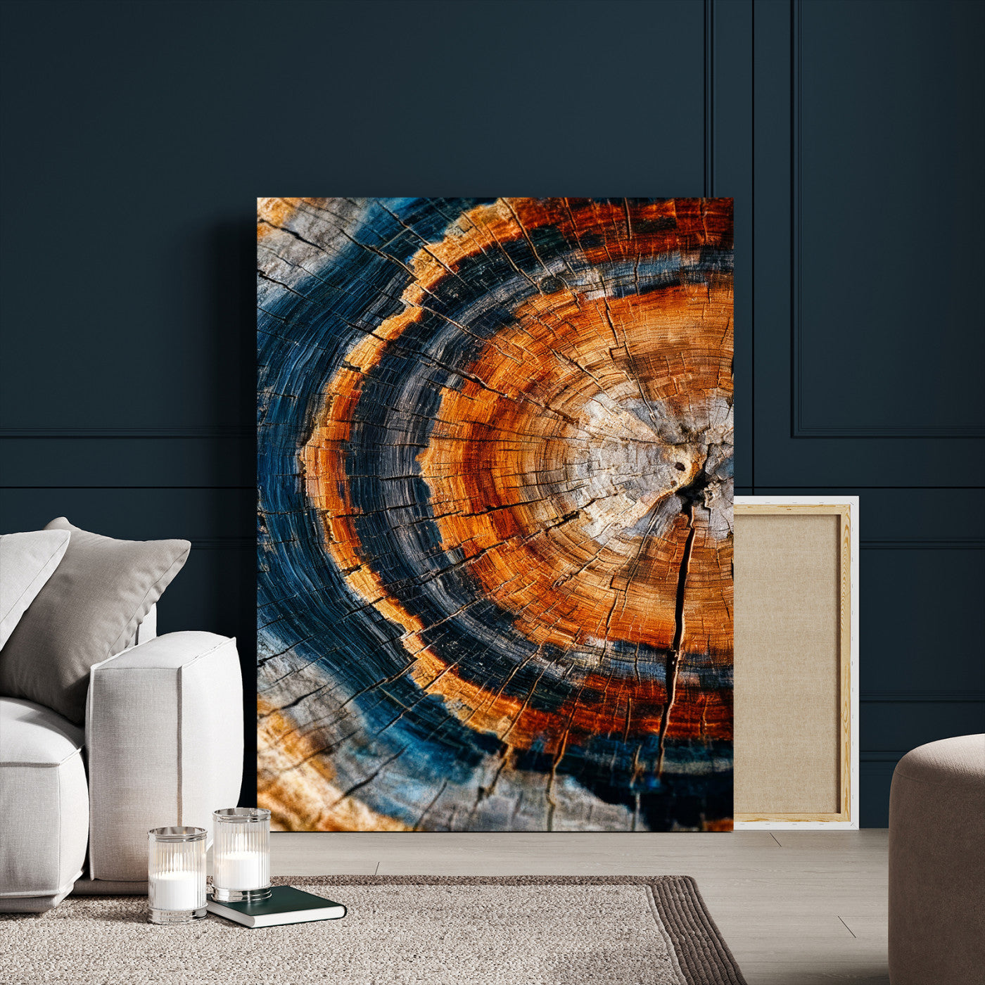 92693966C-MGV-CV-24X36 - Abstract Wood Grain Canvas Print, Tree Ring Pattern Wall Art, Framed Canvas Ready to Hang