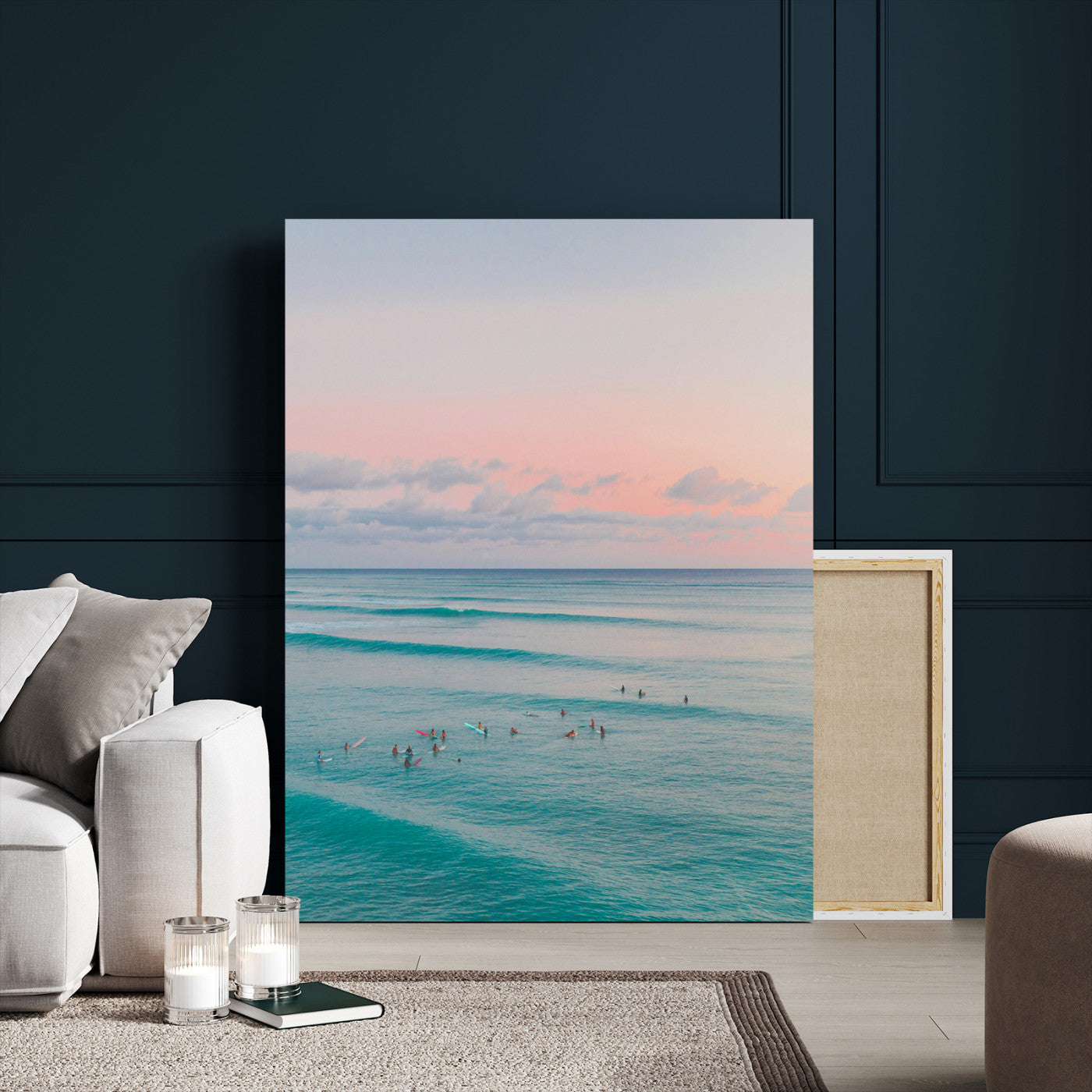 43011896-MGV-CV-24X36 - Beach Walk Wall Art Canvas Print – Soft Coastal Photography Artwork Print for Bedroom, Living Room, and Serene Home Decor