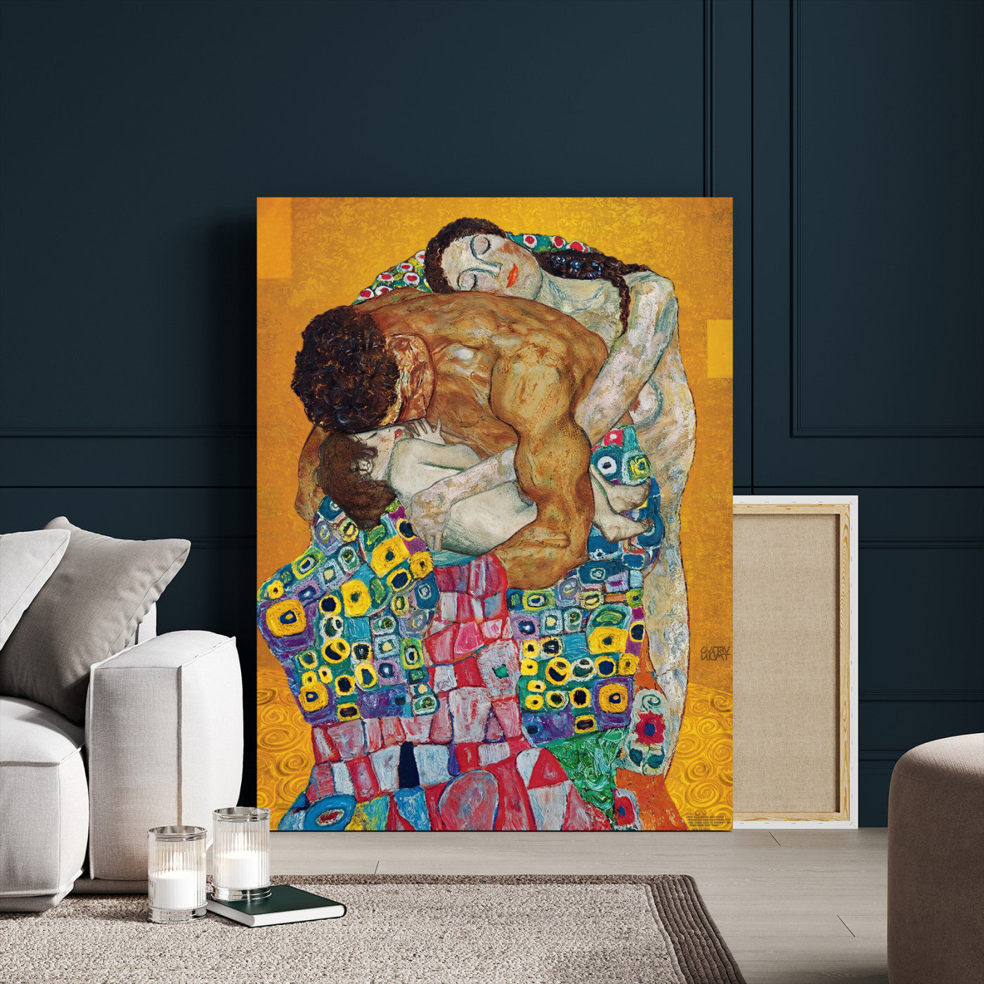 44640476-MGV-CV-24X36 - The Bride Wall Art Canvas Print – Gustav Klimt Inspired Romantic Embrace Painting