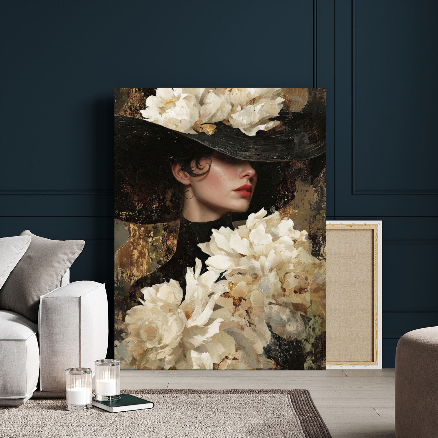 34147087-MGV-CV-24X36 - Glamour Woman Portrait Canvas Wall Art, Elegant Patel Women Portrait Print