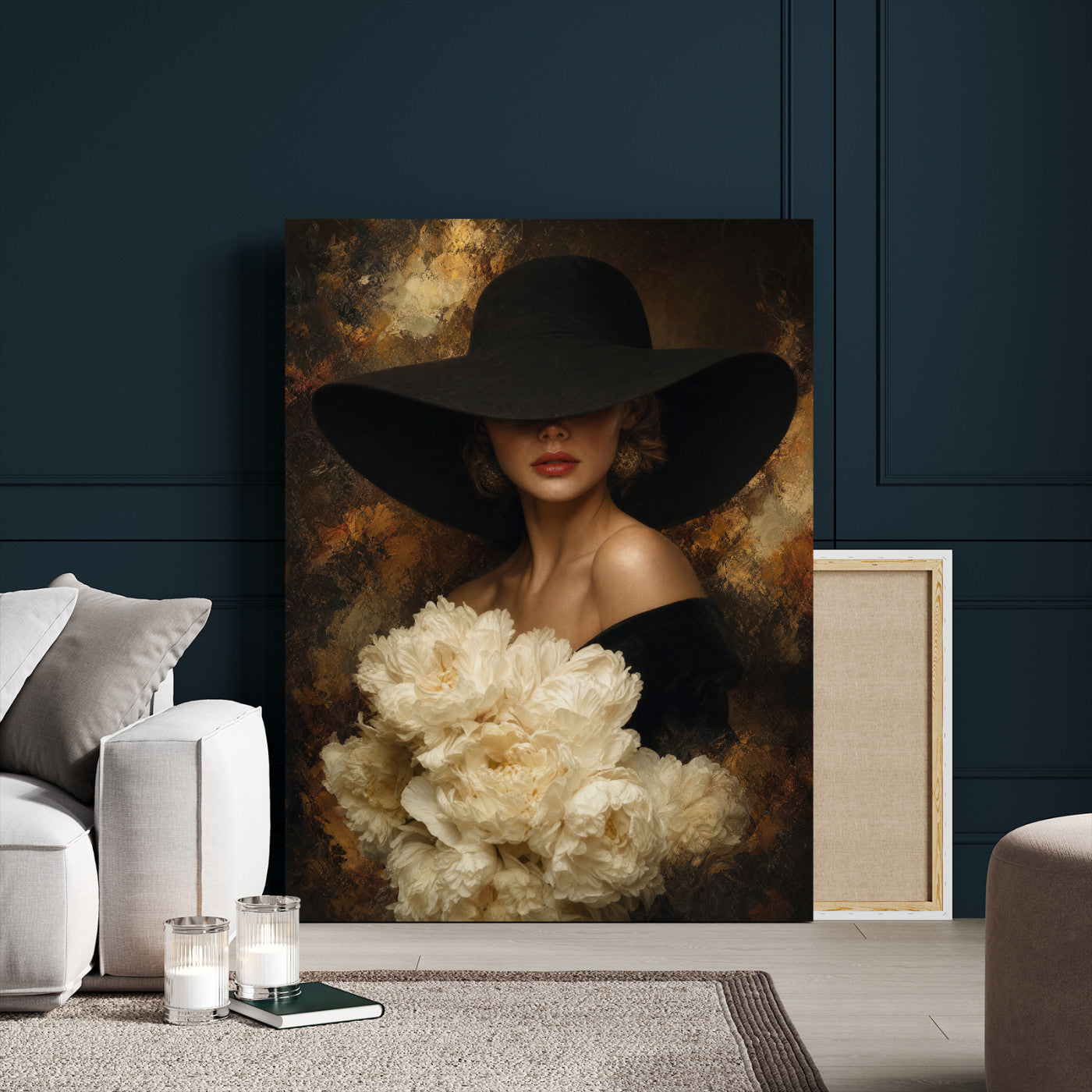 63967705-MGV-CV-24X36 - Glamour Woman Portrait Canvas Wall Art, Elegant Patel Women Portrait Print