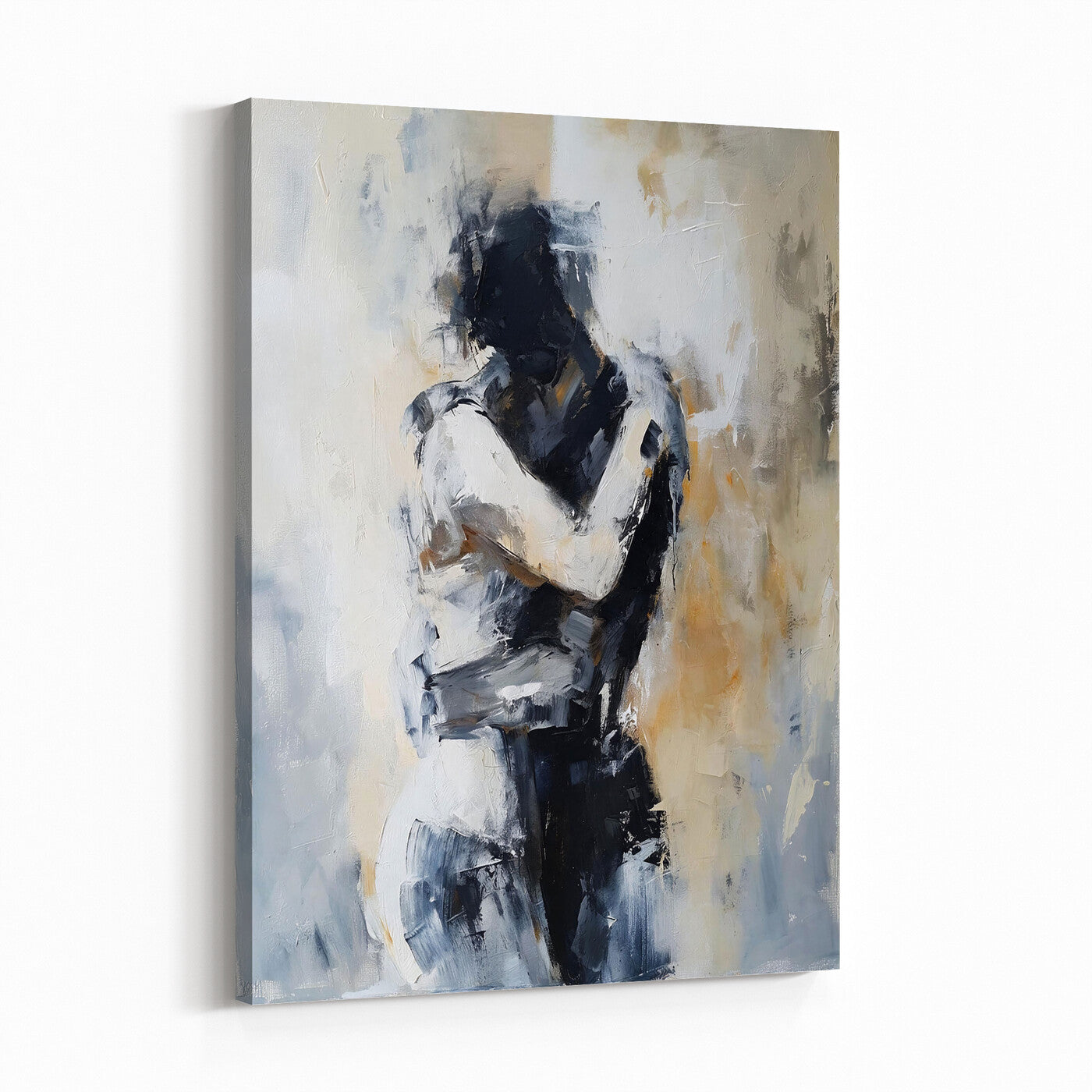78448953-MGV-CV-24X36 - Monochrome Figurative Abstract Canvas Wall Art Moody Figure Oil Painting Print