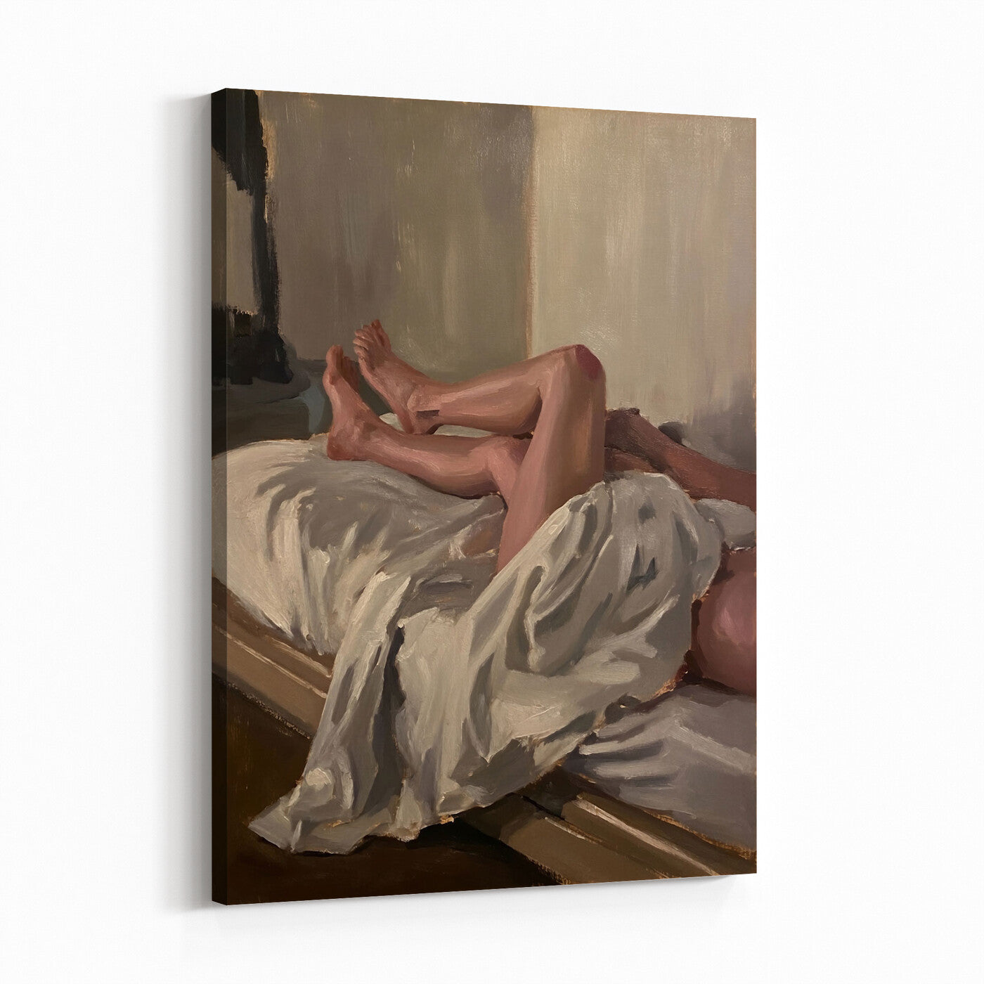 32200836-MGV-CV-24X36 - Gay Love in Bed Wall Art Canvas Print - Mood Impressionist Oil Painting Fine Art