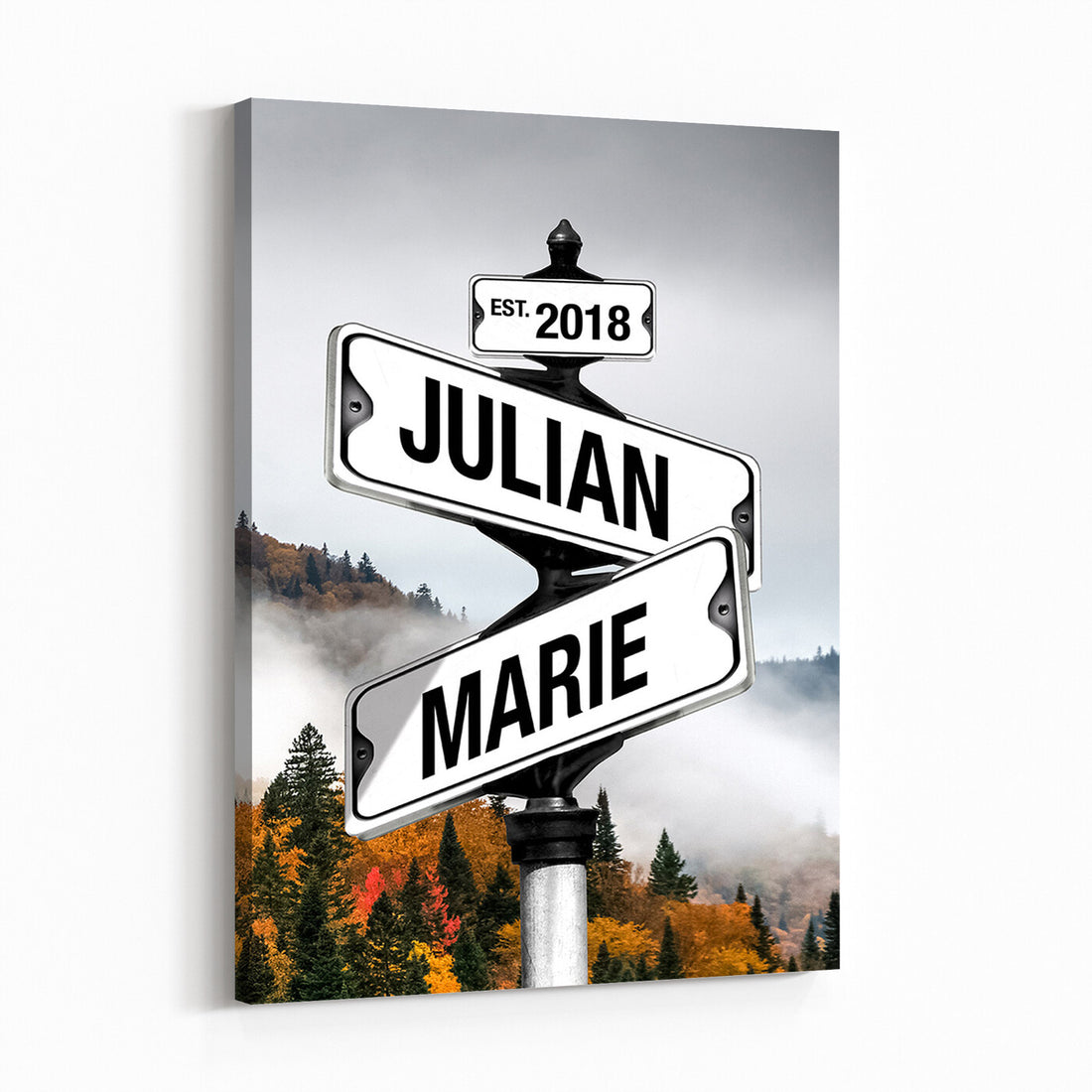 Personalized Name Sign Canvas, Custom Street Sign Wall Art for Family