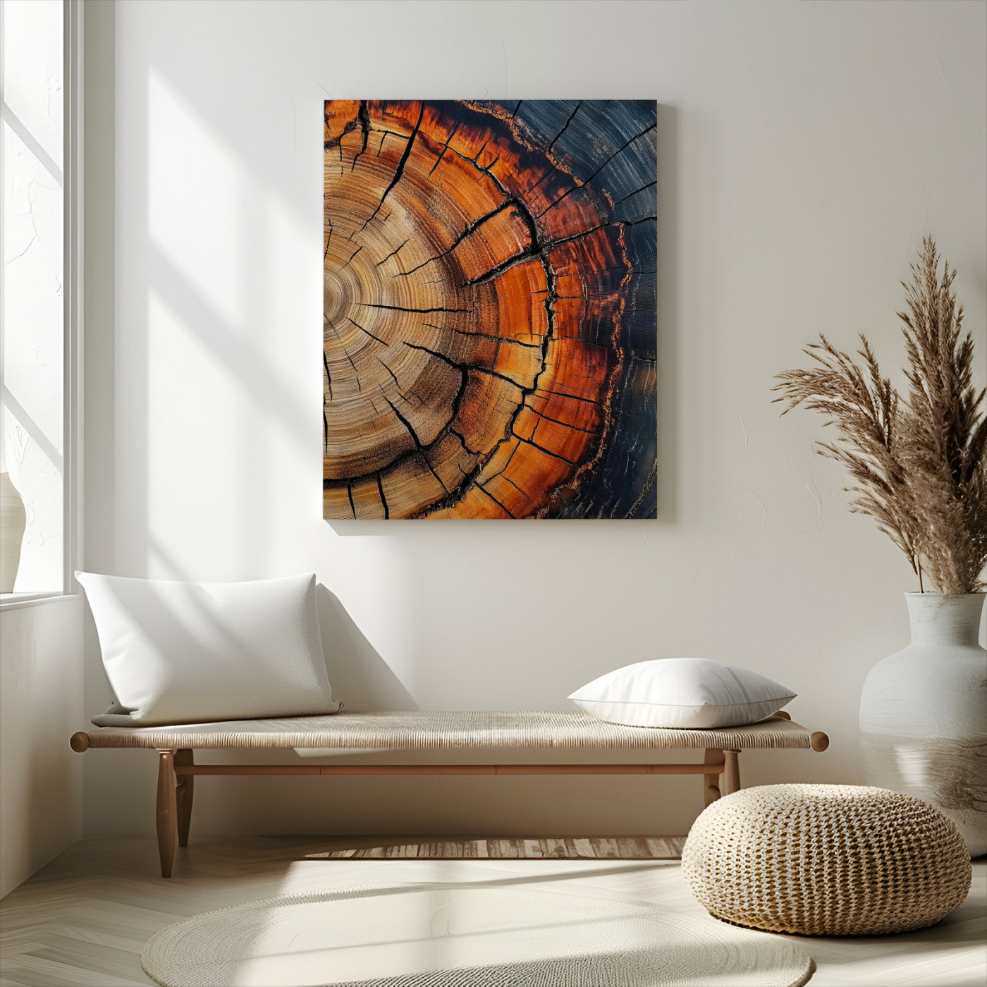 87104387-MGV-CV-24X36-Rustic Wood Wall Art Canvas Print – Framed Nature Earthy Tones Landscape Artwork for Home Office, Living Room