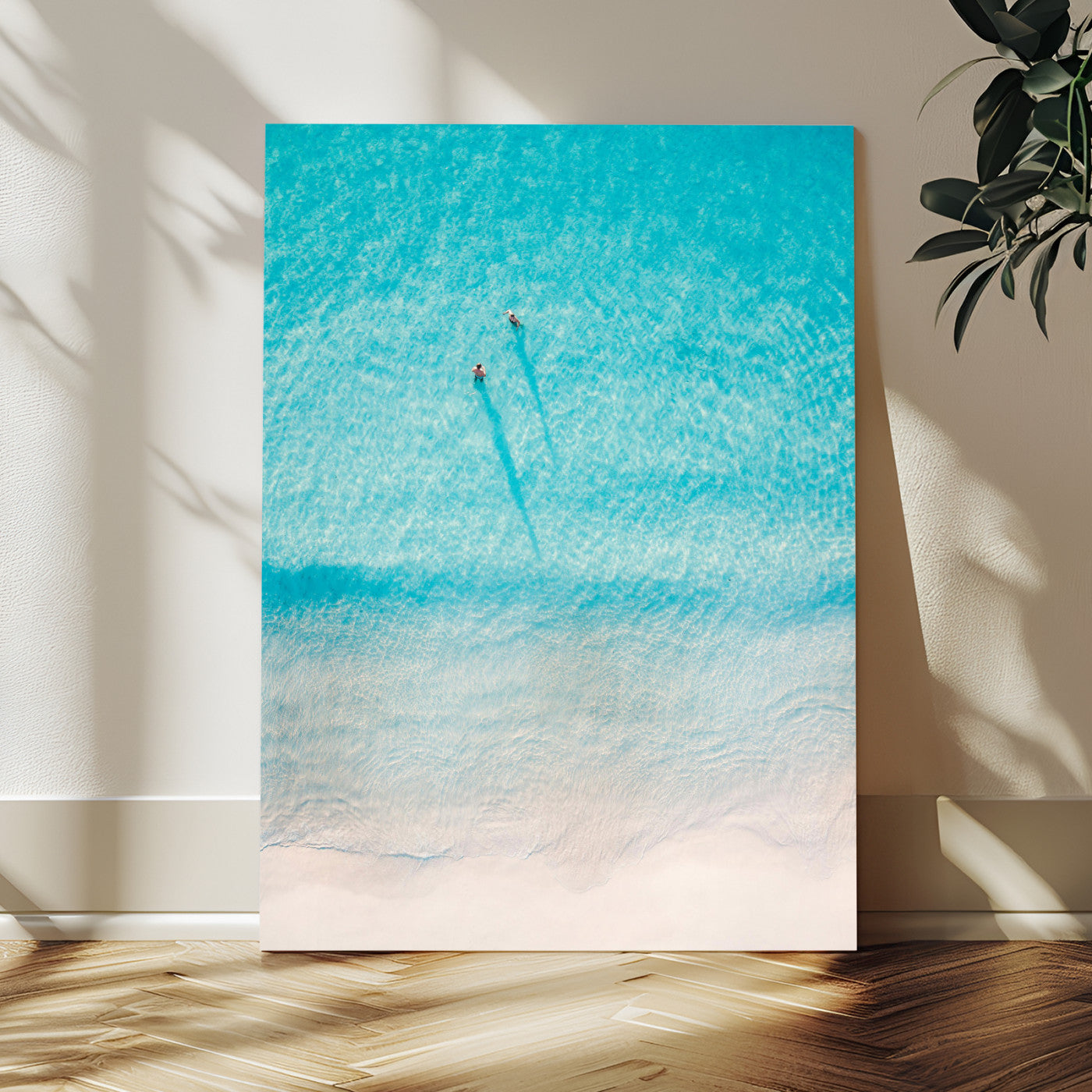 10632757-MGV-CV-24X36 - Aerial Turquoise Beach Wall Art Canvas Print – Minimal Coastal Ocean Photography Artwork Print for Living Room, Bedroom, and Modern Home Decor