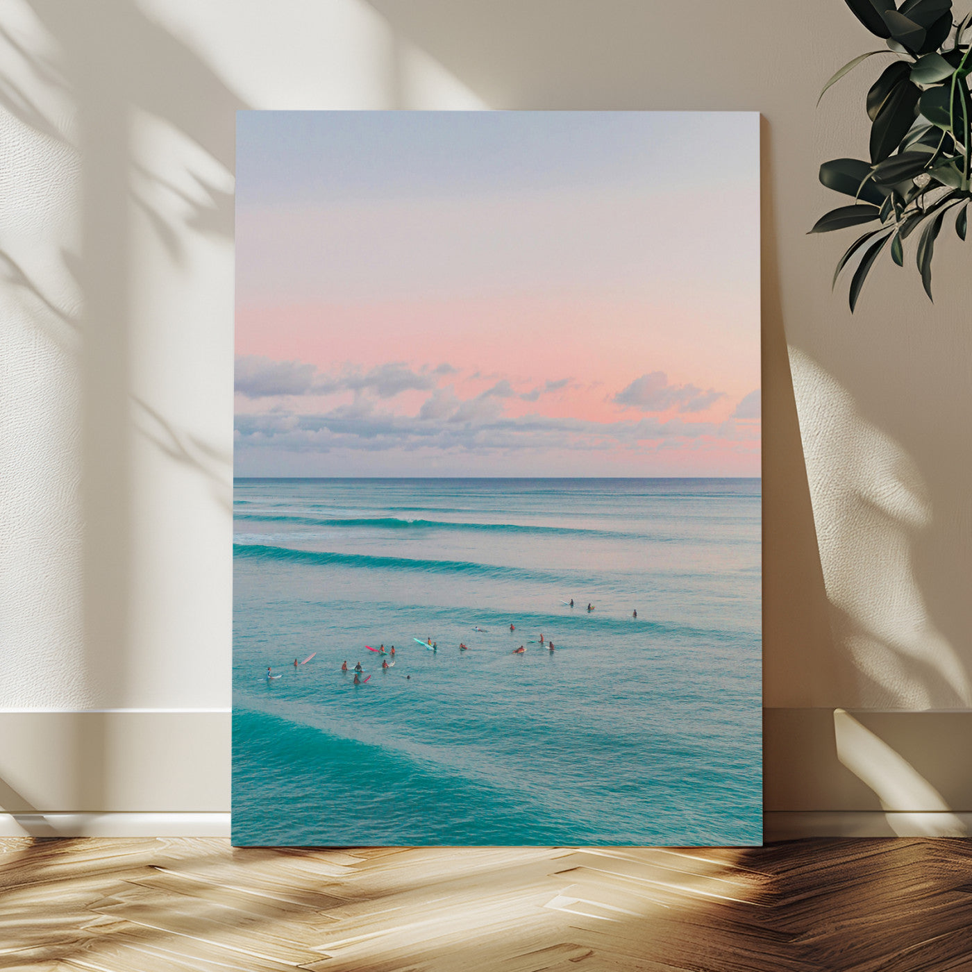 43011896-MGV-CV-24X36 - Beach Walk Wall Art Canvas Print – Soft Coastal Photography Artwork Print for Bedroom, Living Room, and Serene Home Decor