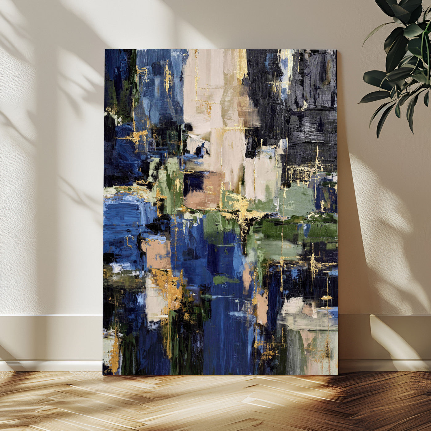 69517274-MGV-CV-24X36 - Abstract Dark Blue Wall Art Canvas Print