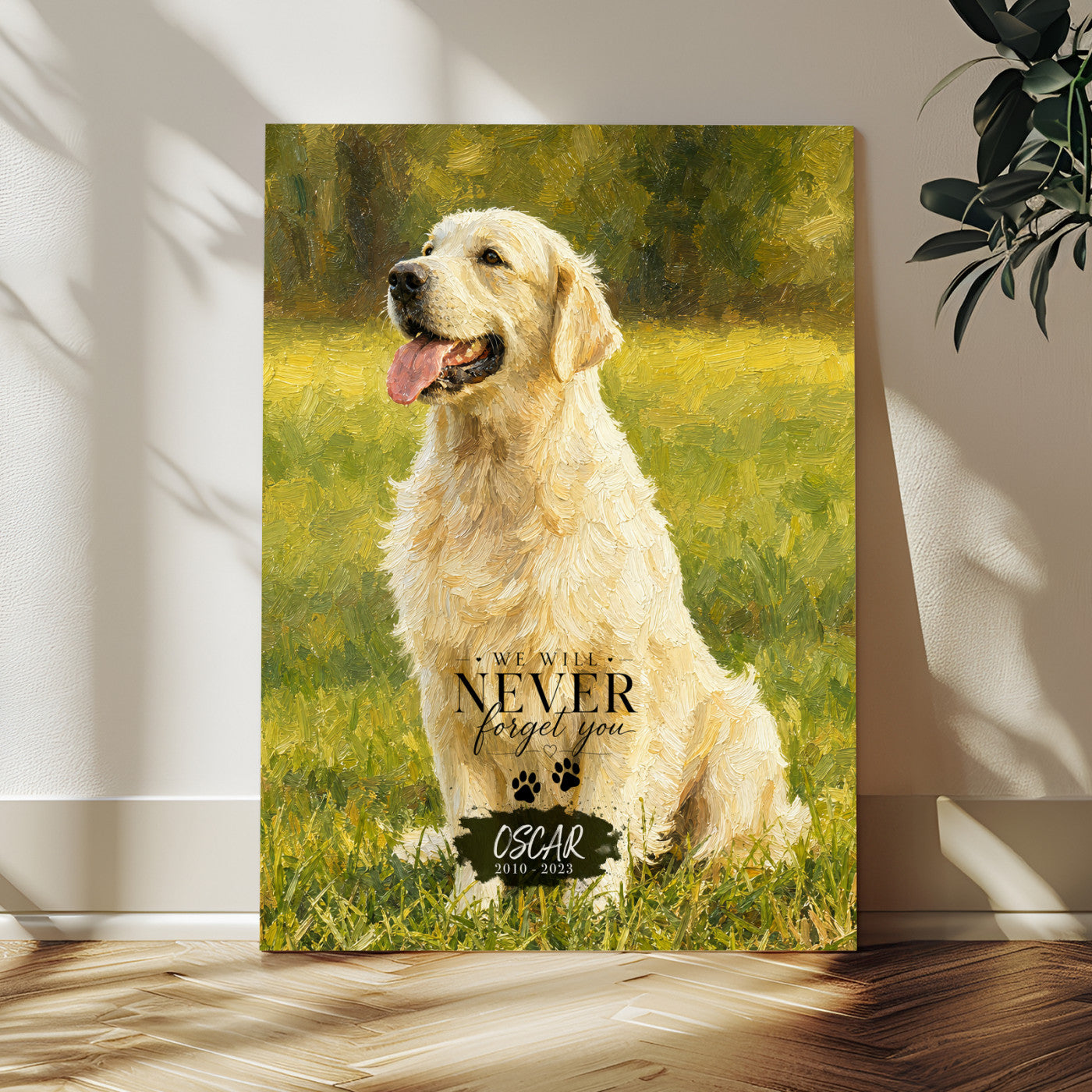38460512V3-MGV-CV-24X36 - Pet Memorial Wall Art Canvas Print, Custom Dog Memorial Portrait, Personalized Angel Pet Loss Gift, Angel Wings Puppy Print