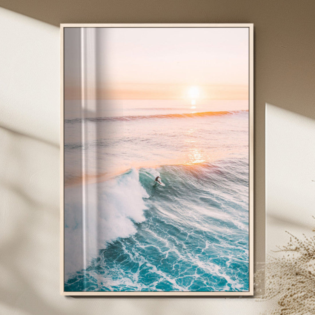 Pastel Ocean Wall Art, Serene Sea Waves, Tranquil Coastal Landscape Canvas Print