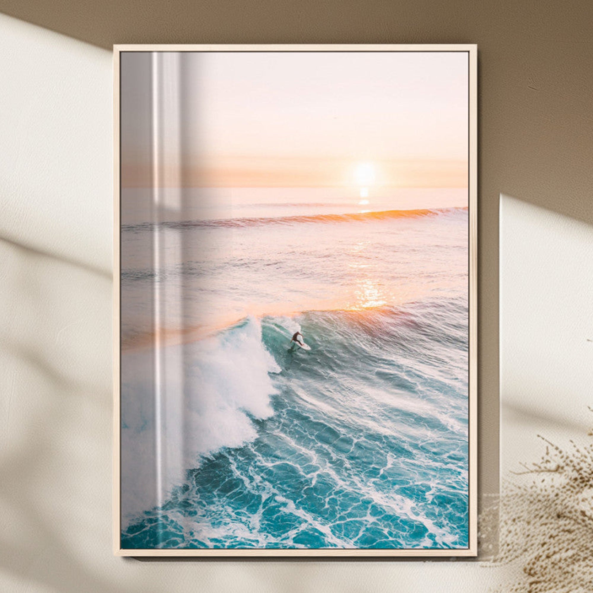 743480045-MGV-CV-24X36-Pastel Ocean Wall Art – Serene Sea Waves Tranquil Coastal Landscape Canvas Print Decor for Home, Office