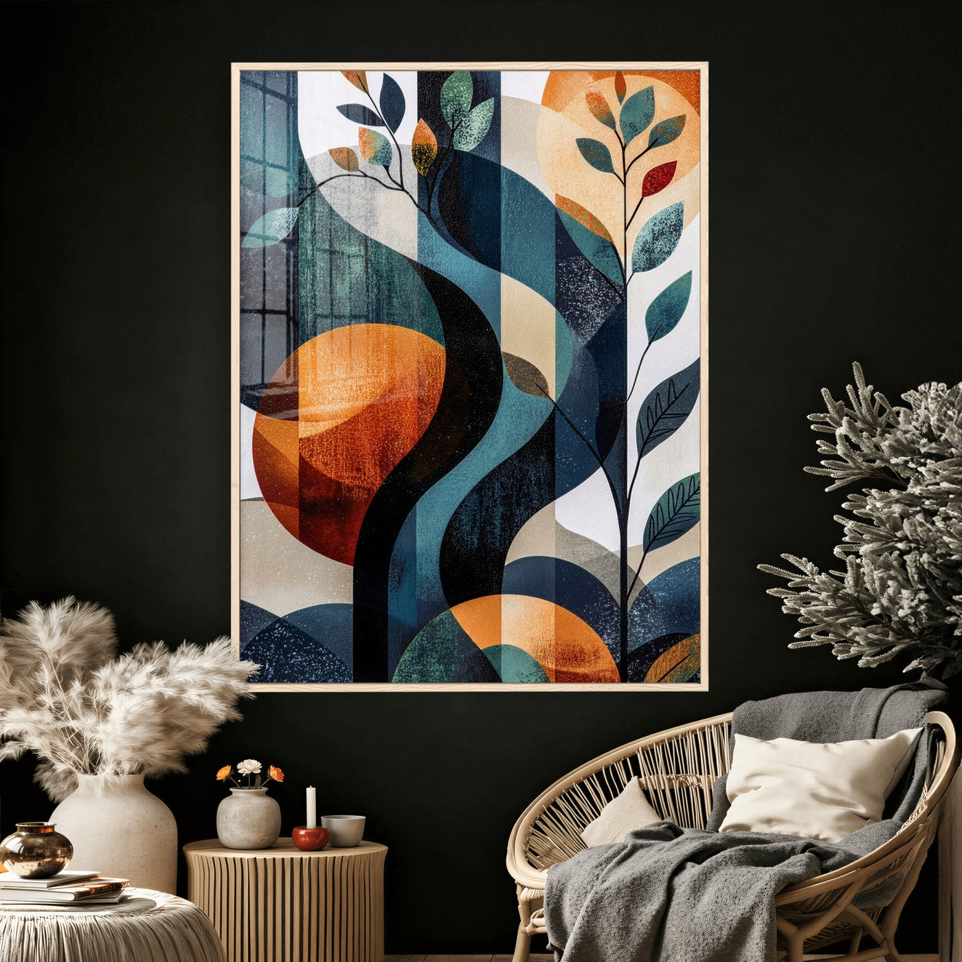 92534005-MGV-CV-24X36 - Abstract Flower Wall Art Canvas Print
